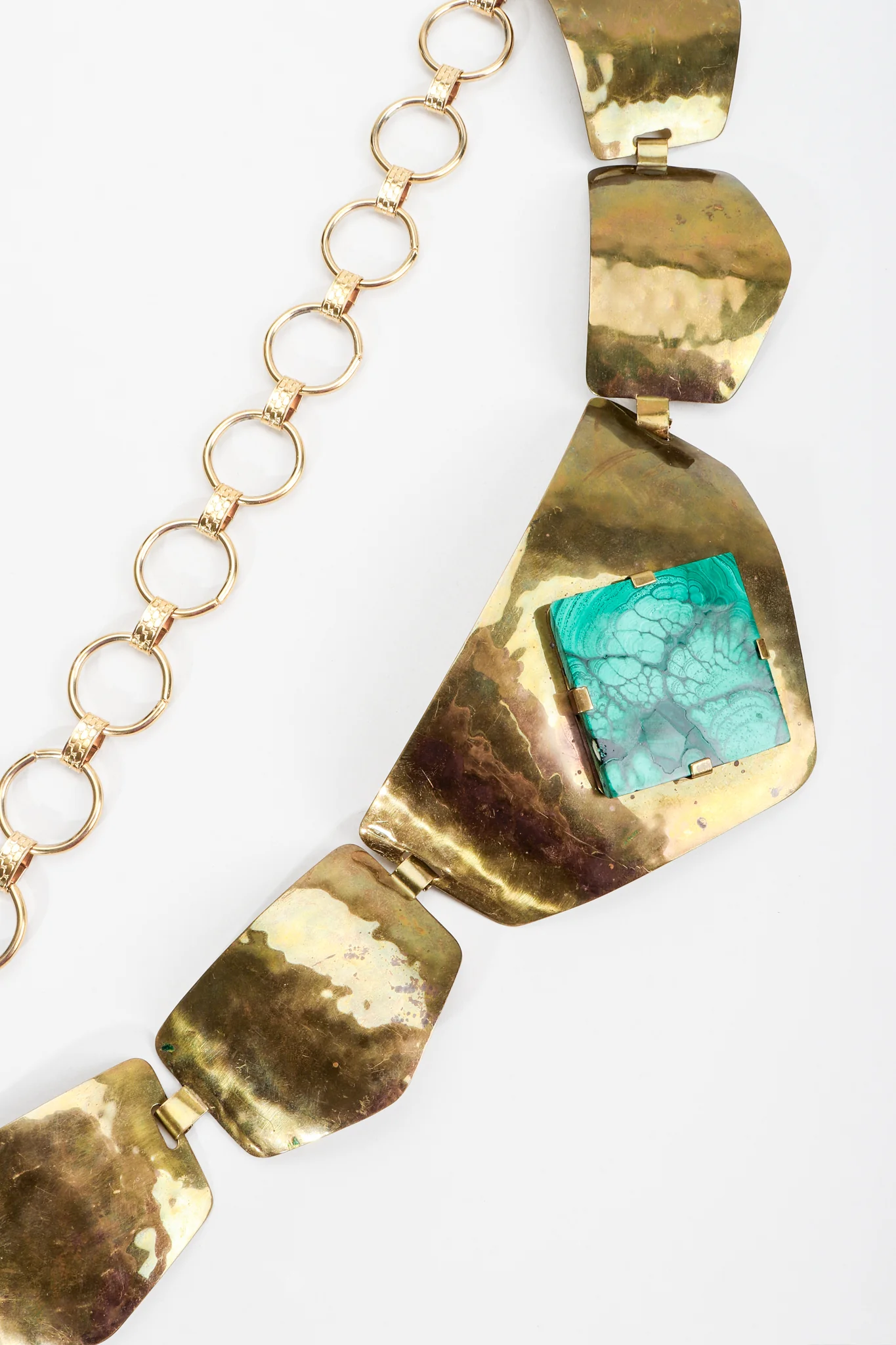 Malachite Plate Chain Belt