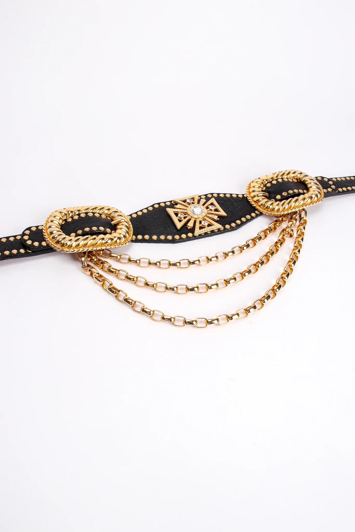 Maltese Cross Leather Chain Belt - Image 4