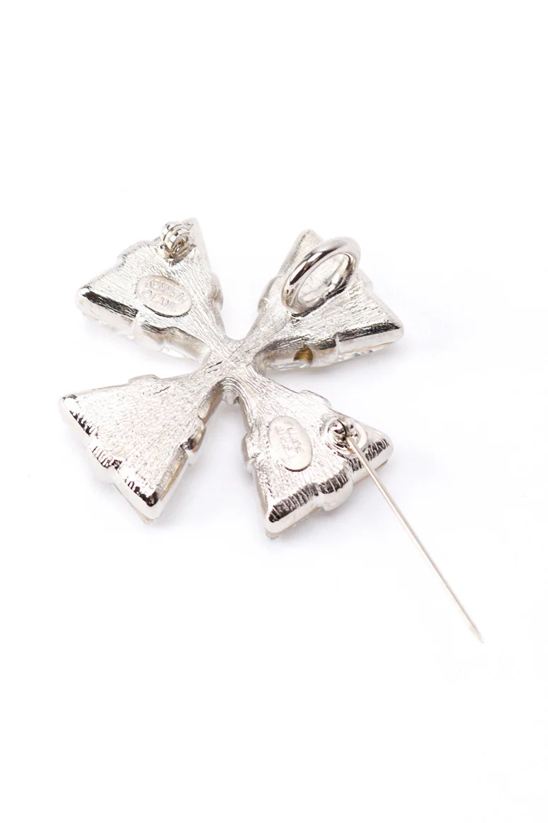 Maltese Crystal Cross Brooch - Image 4