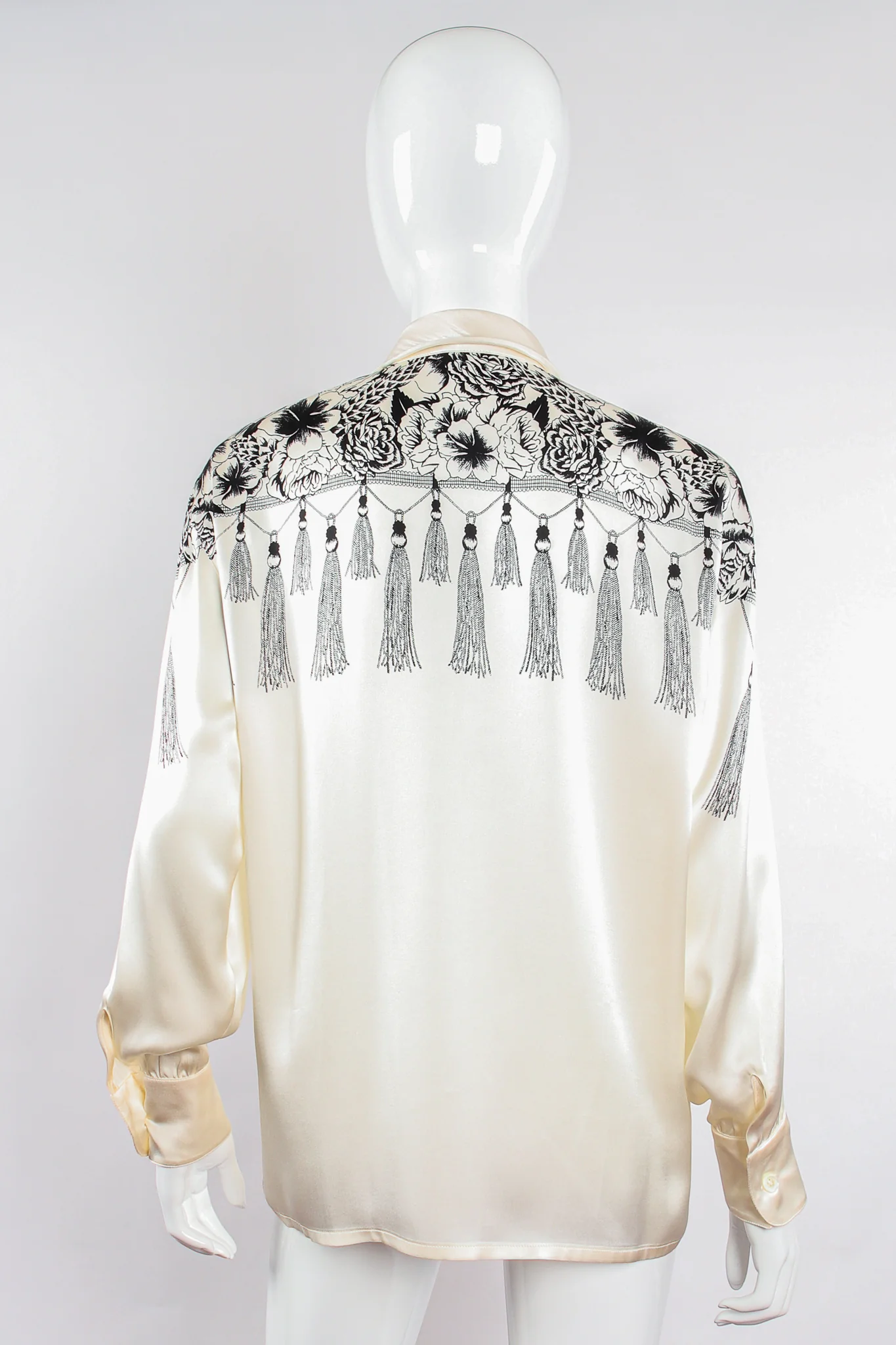 Floral Mantilla Tassel Print Shirt - Image 4