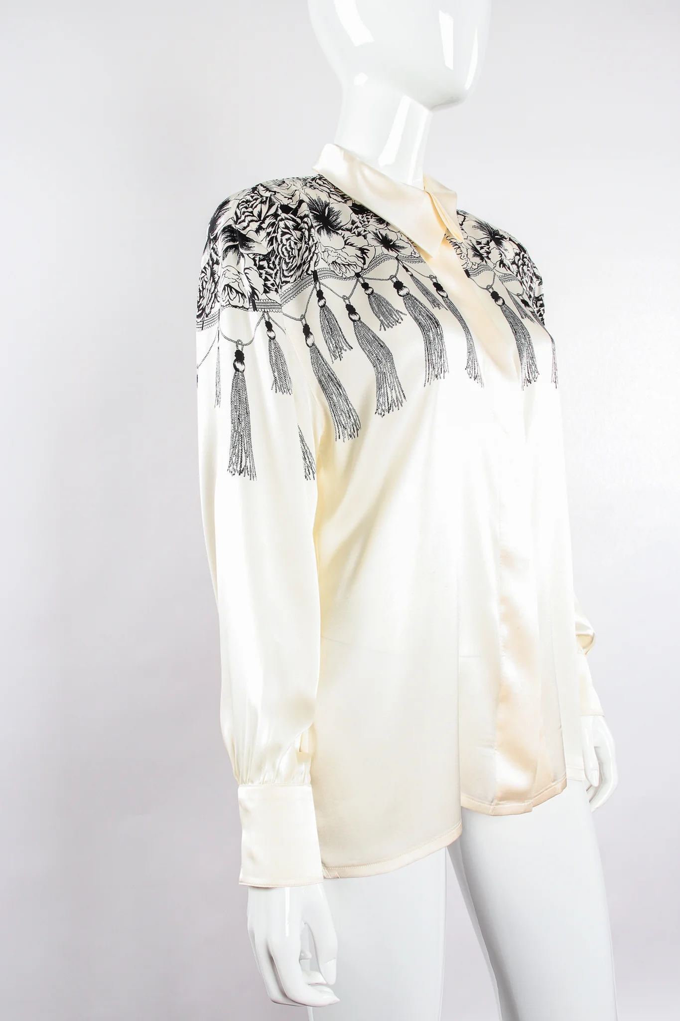 Floral Mantilla Tassel Print Shirt - Image 6