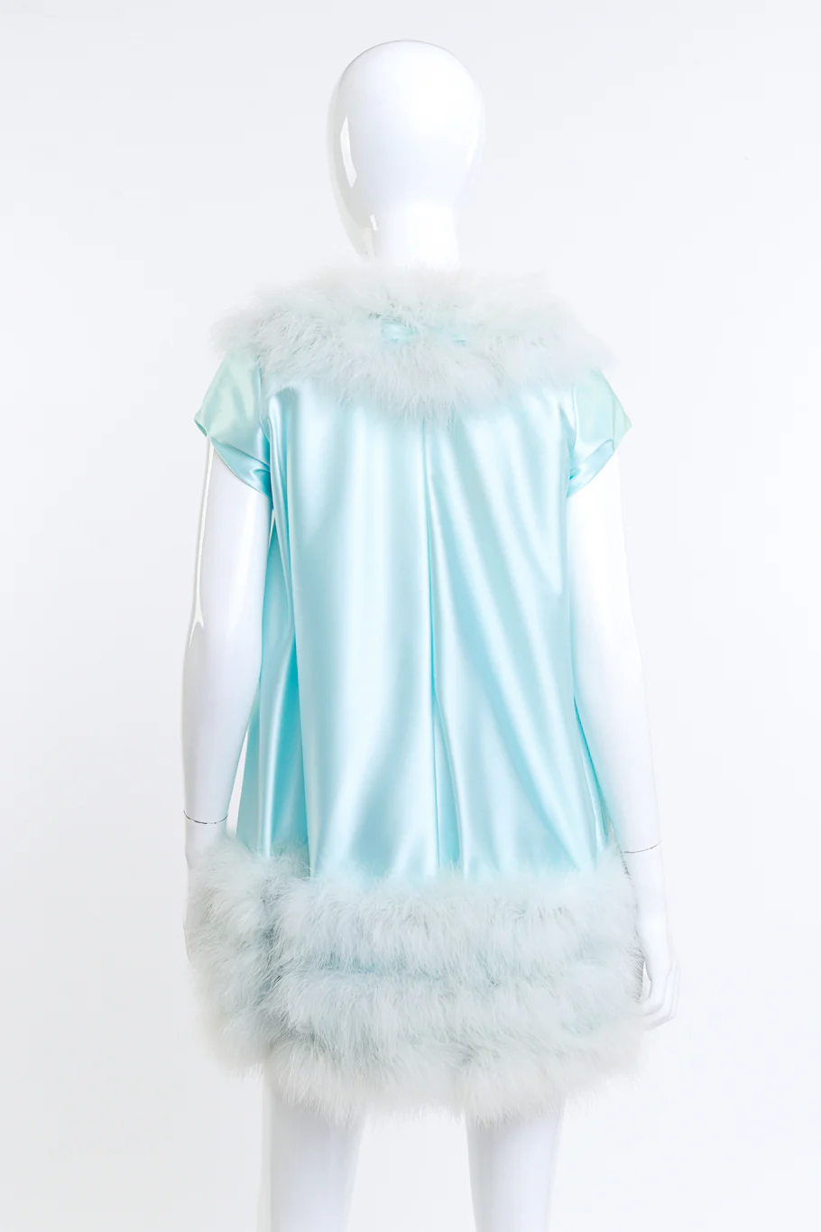 Marabou Trim Babydoll Peignoir Set - Image 3