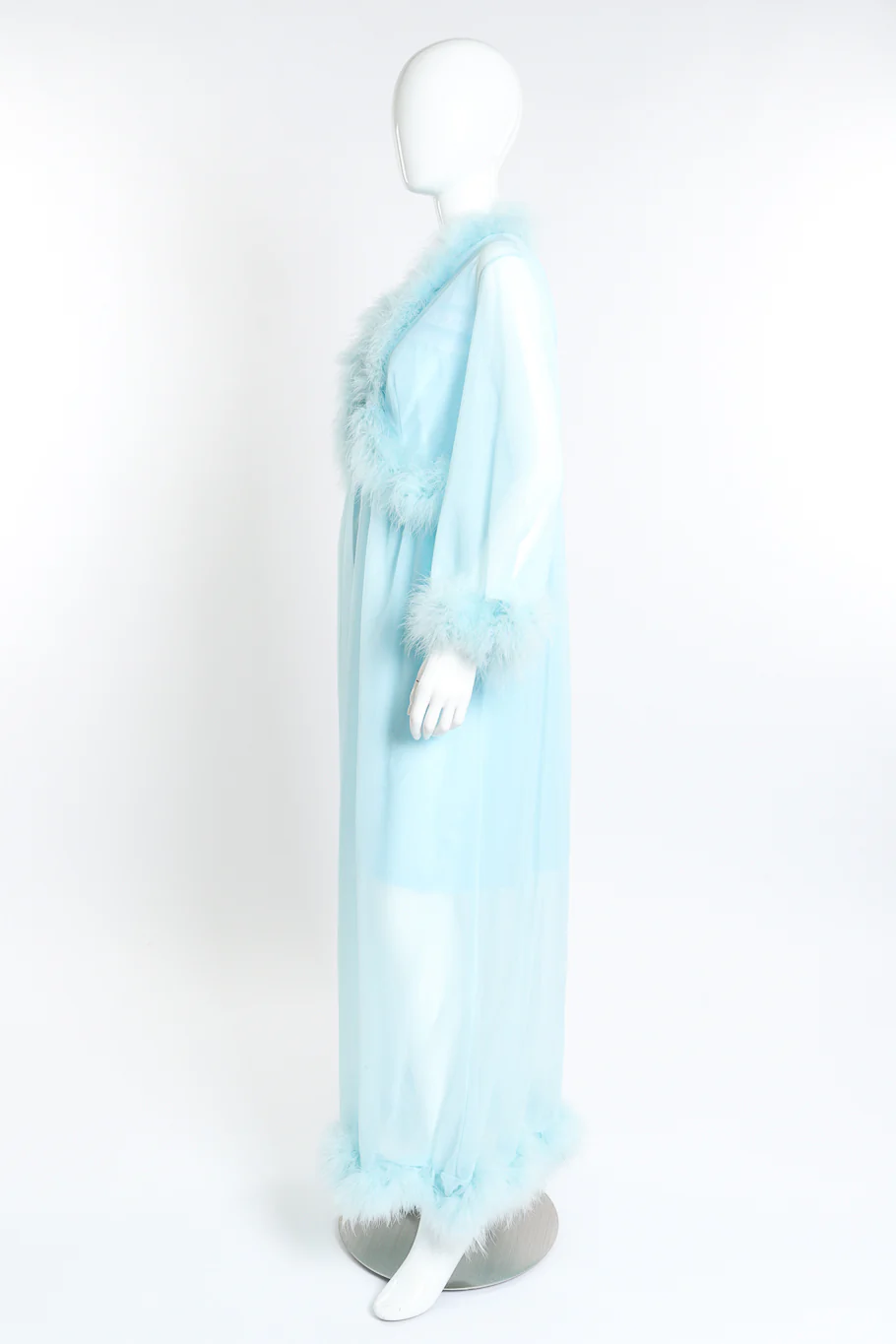 Marabou Trim Robe & Chemise Set - Image 2