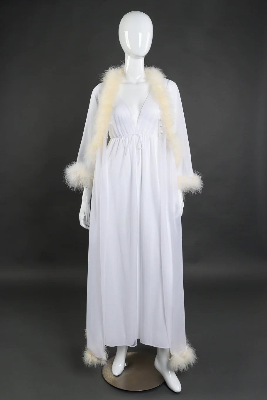 Marabou Trim Robe & Nightgown Set - Image 4