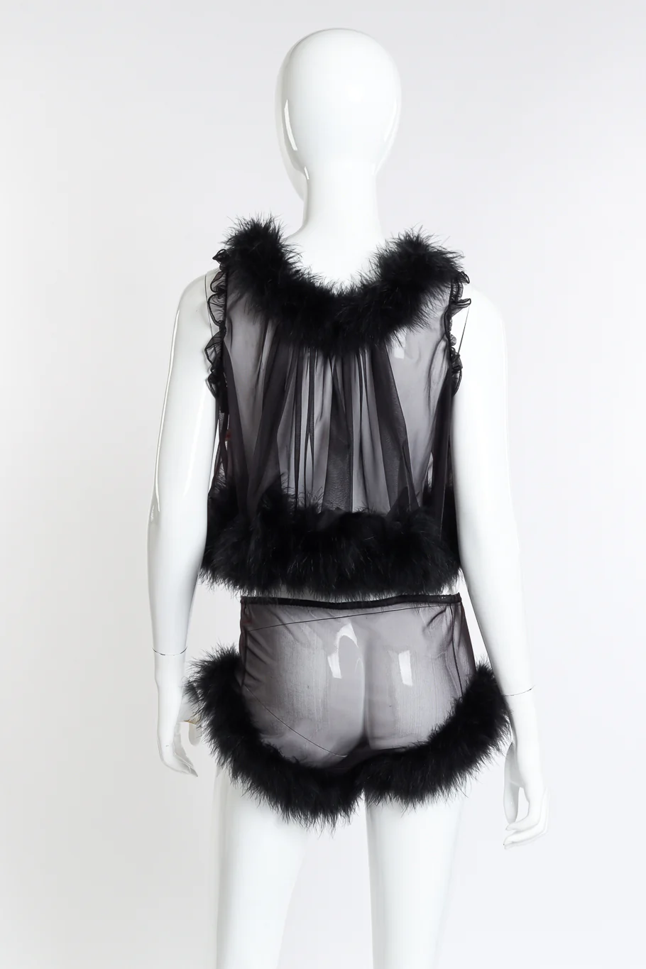 Marabou Trim Top & Short Set - Image 3