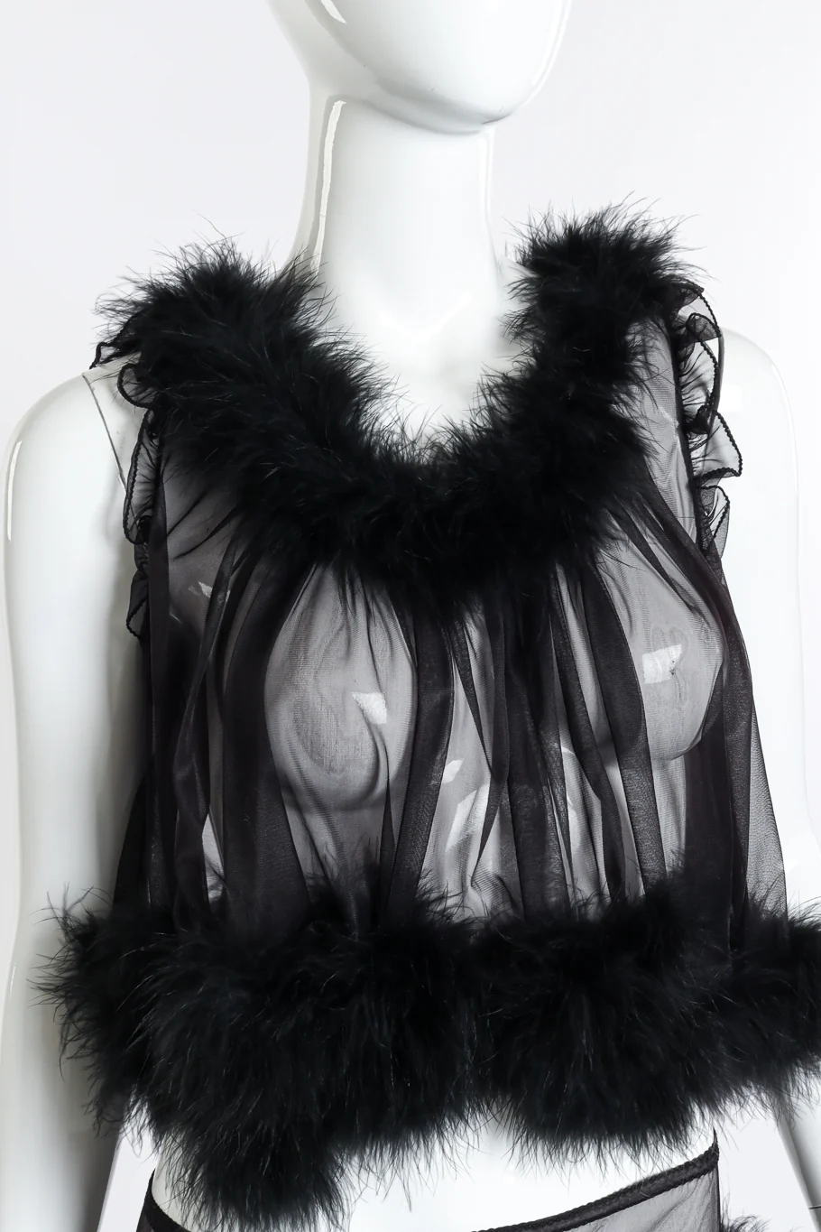 Marabou Trim Top & Short Set - Image 4