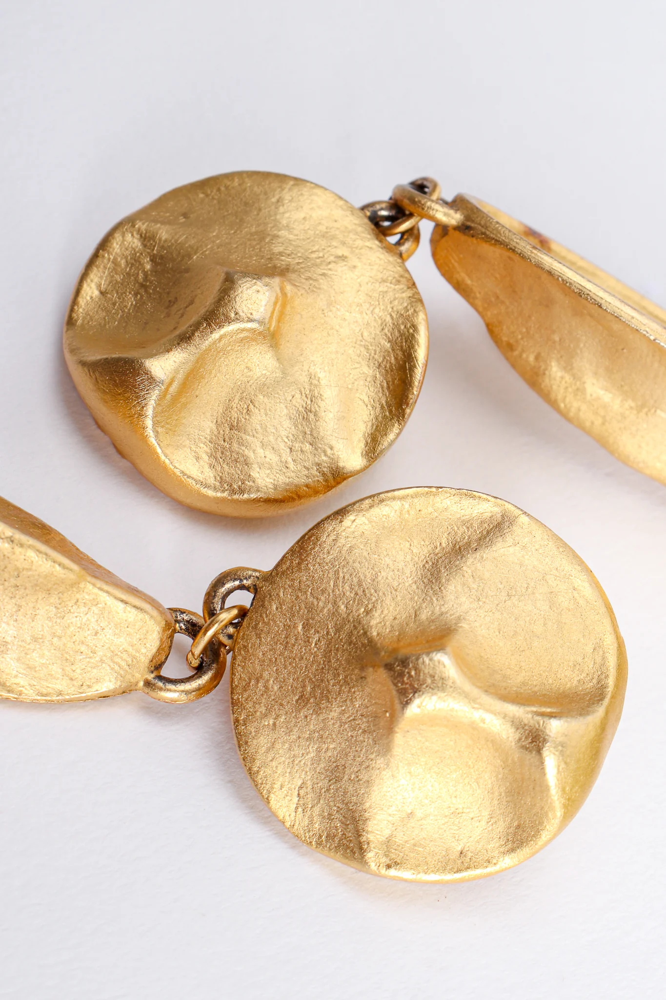 Matte Sculpted Leaf Drop Earrings - Image 6
