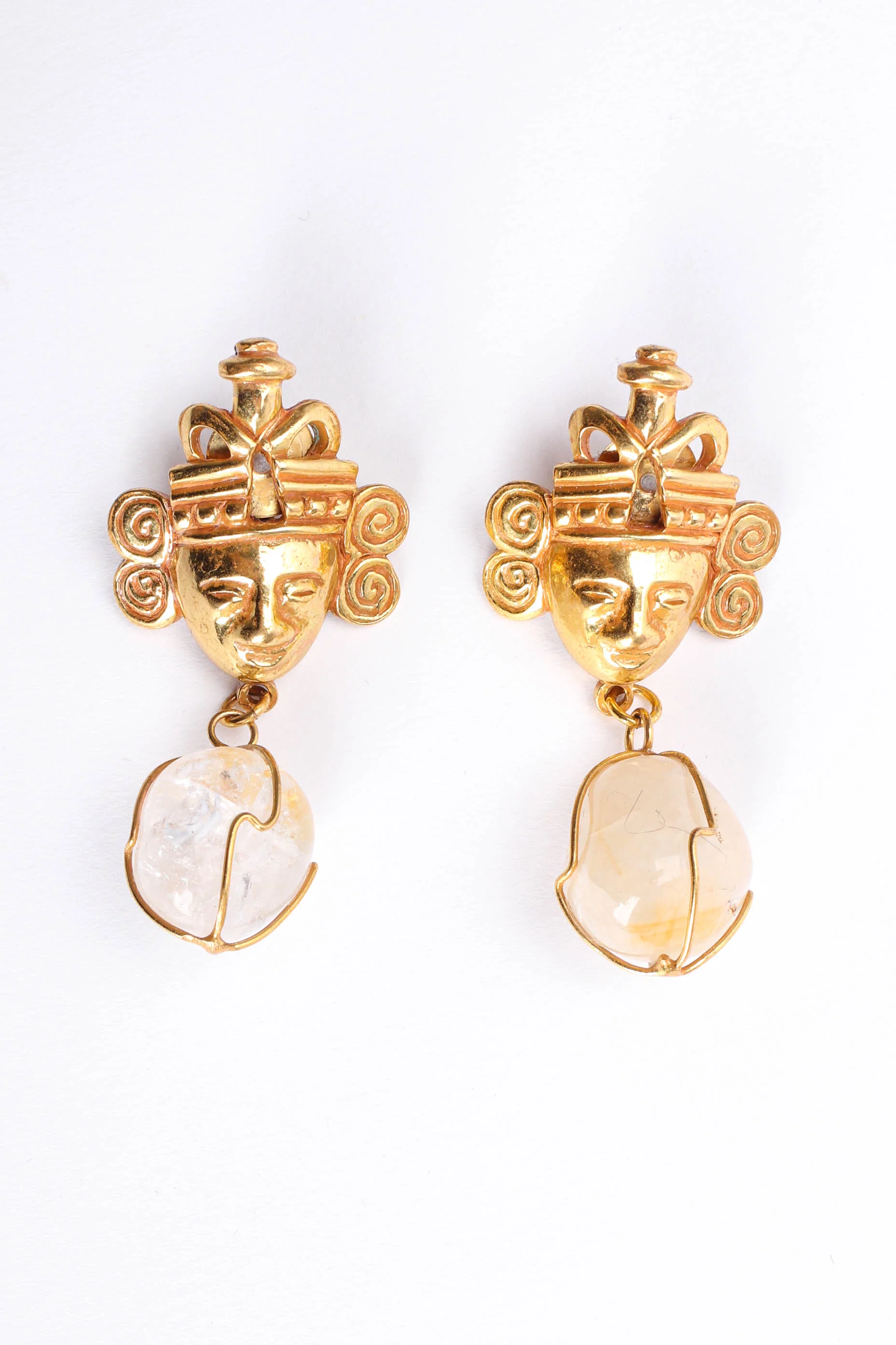 Mayan Crystal Stone Earrings - Image 2
