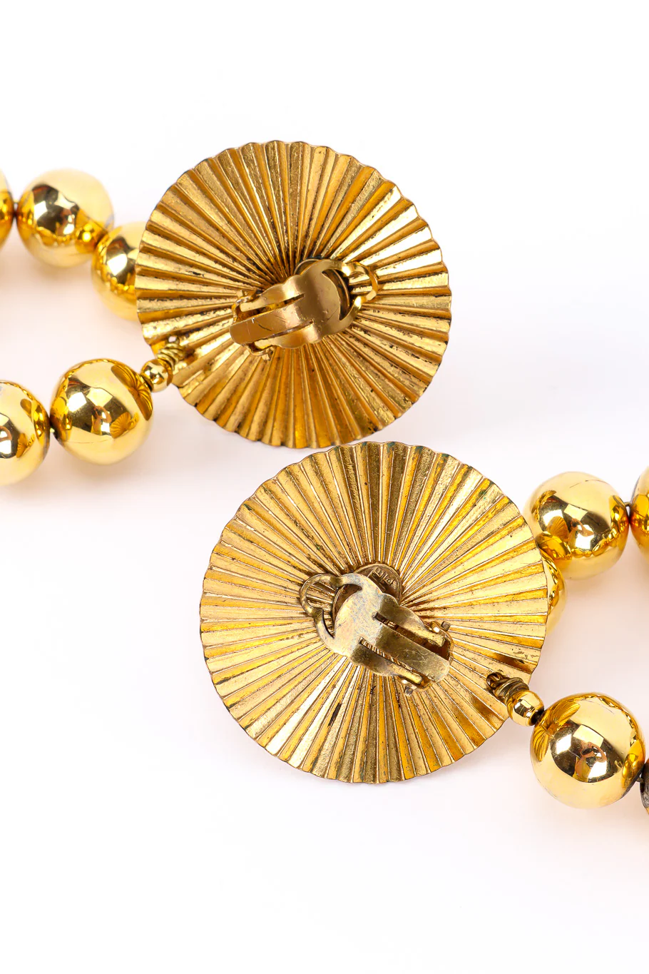 Medallion Disc Hoop Drop Earrings - Image 5
