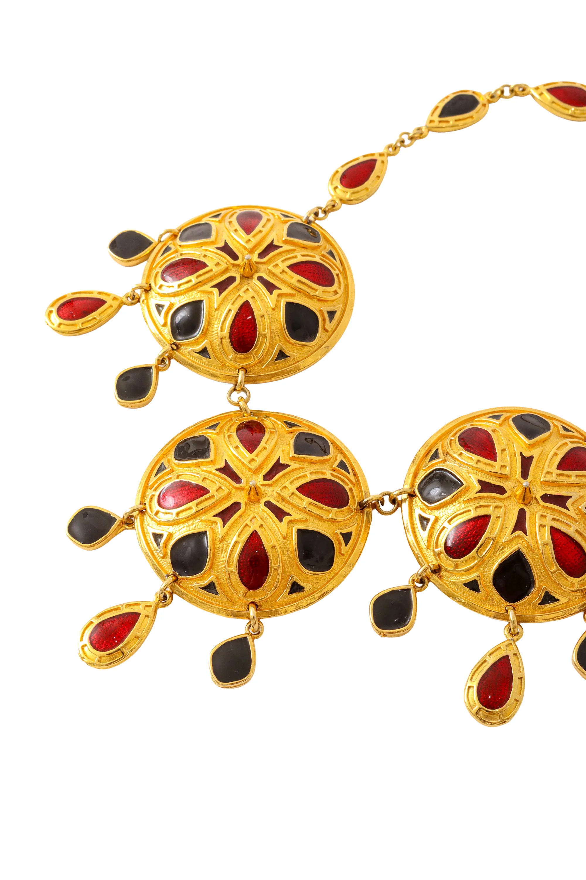 Medallion Enamel Drop Necklace - Image 3