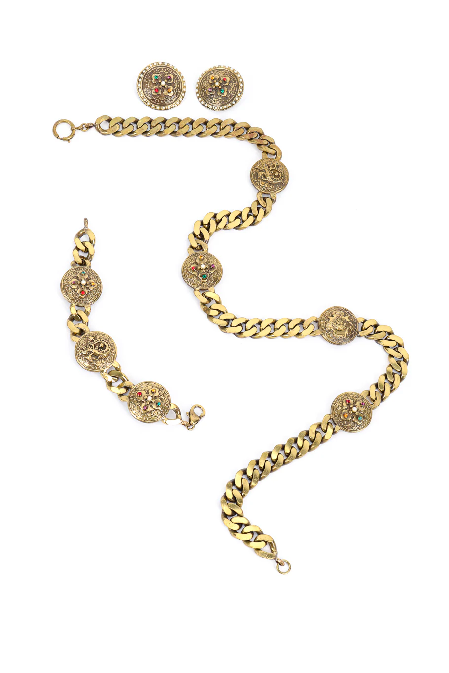 Medallion Necklace, Bracelet and Earring Set