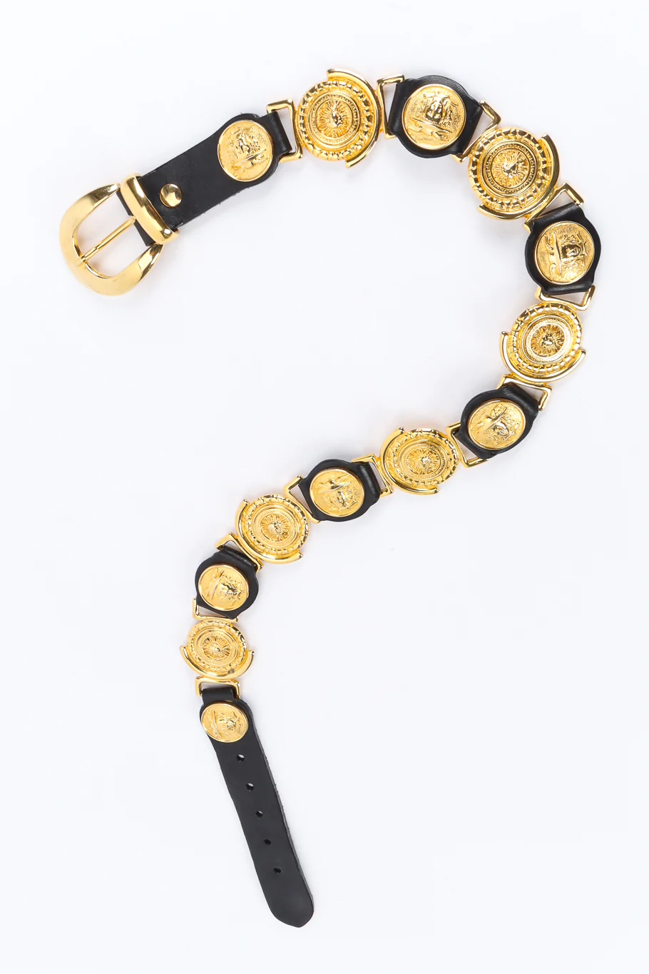 Medusa Sun Emblem Leather Belt - Image 4