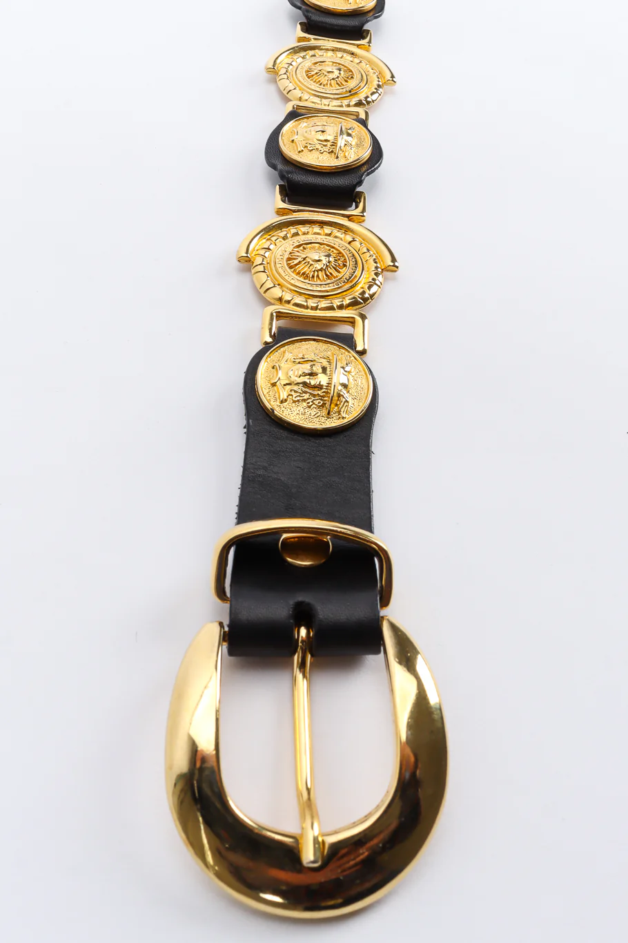 Medusa Sun Emblem Leather Belt - Image 5
