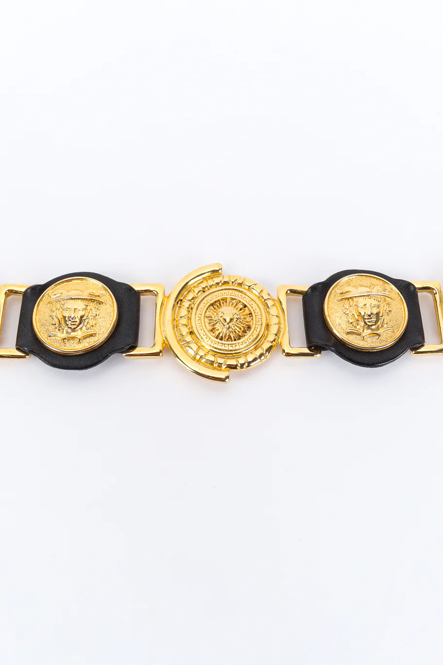 Medusa Sun Emblem Leather Belt - Image 7