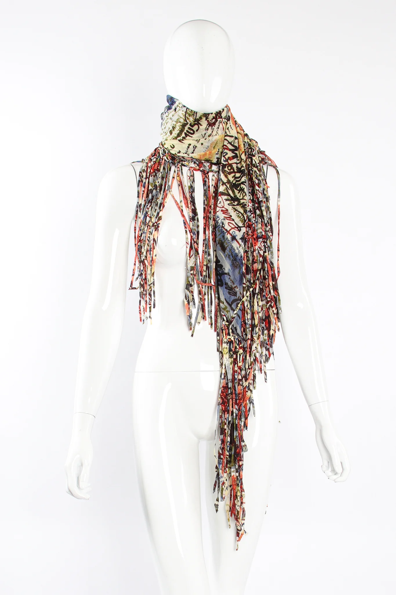 Mesh Calligraphy Watercolor Shawl - Image 2