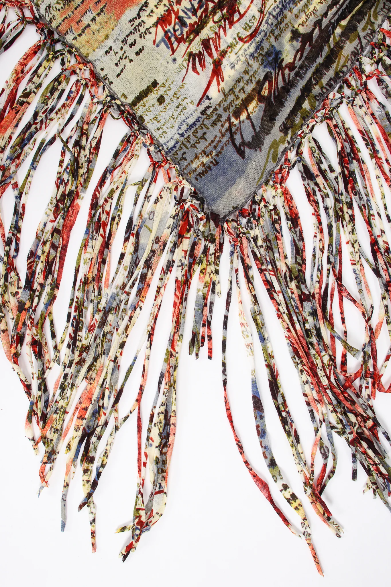 Mesh Calligraphy Watercolor Shawl - Image 8