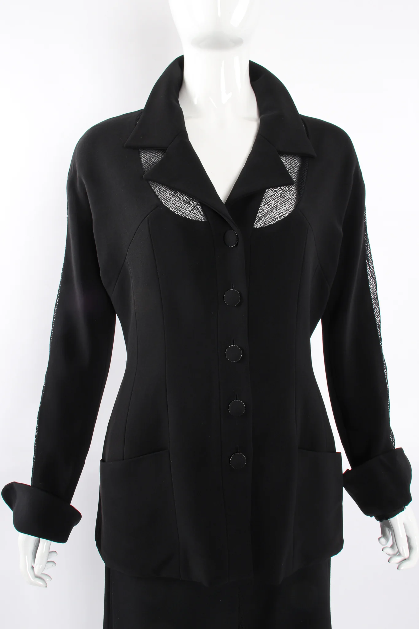 Mesh Cutout Jacket & Skirt Set - Image 7