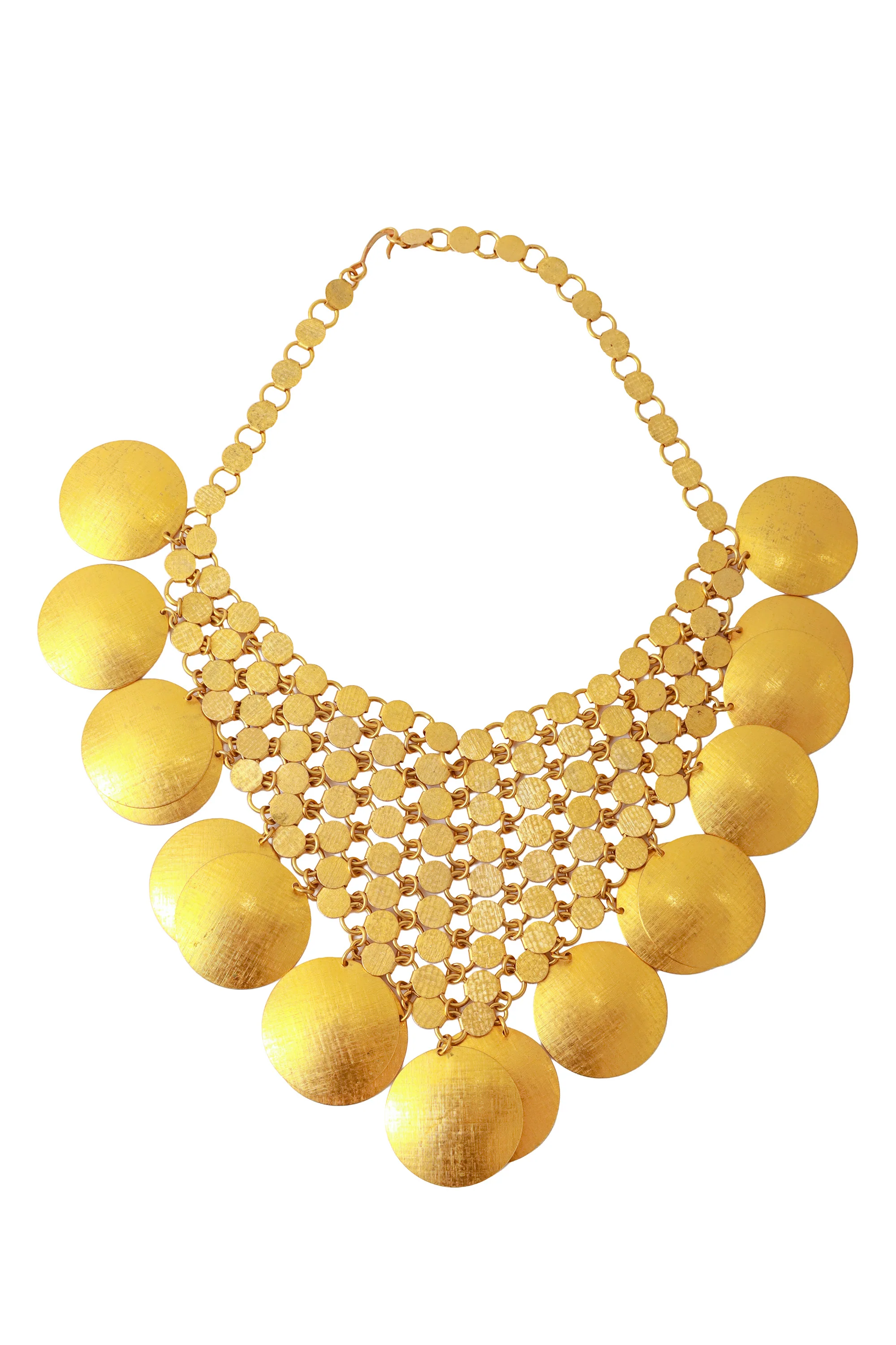 Mesh Disc Bib Necklace