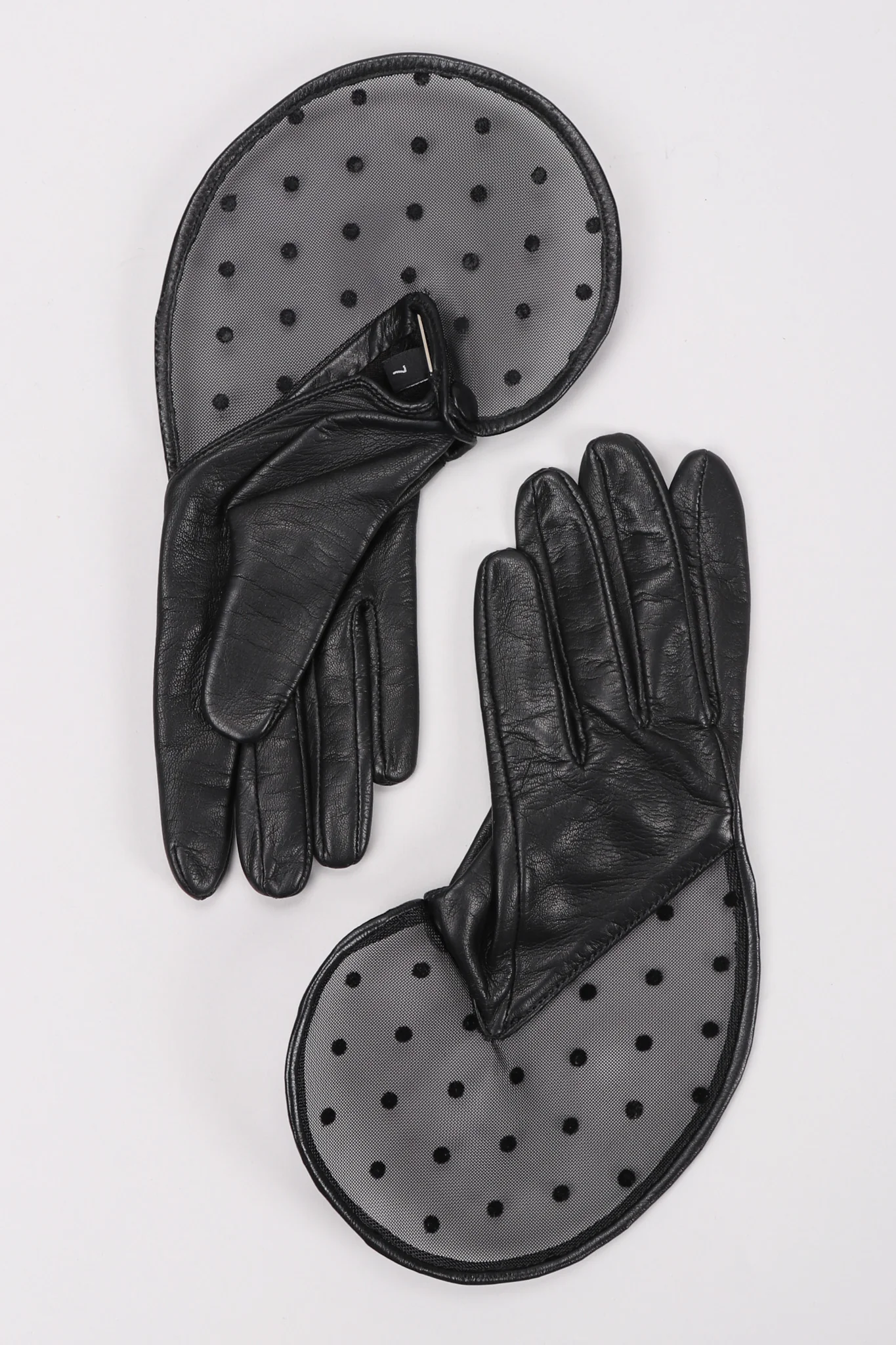 Mesh Dot Leather Gloves