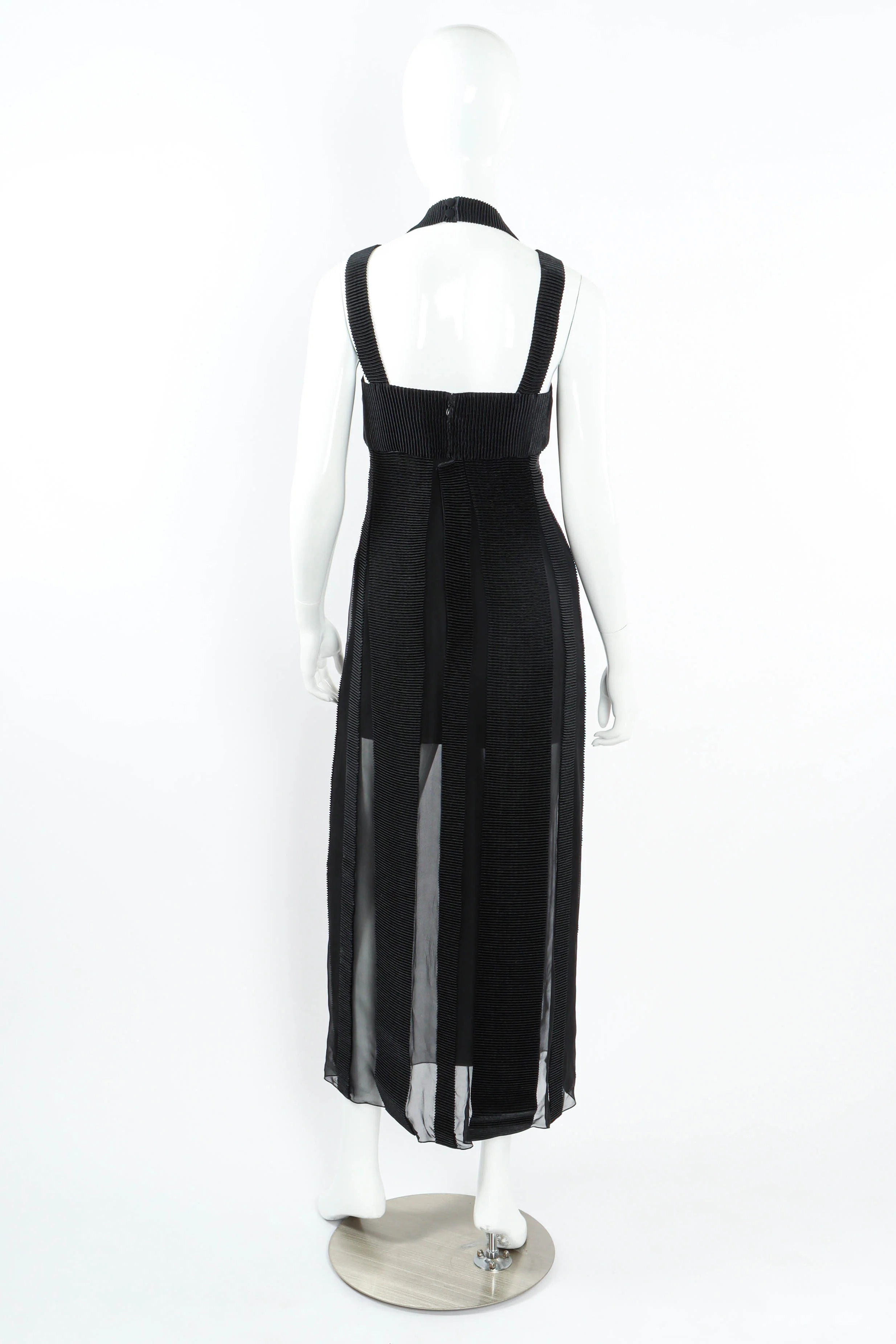Chiffon Stripes Pleat Dress - Image 8