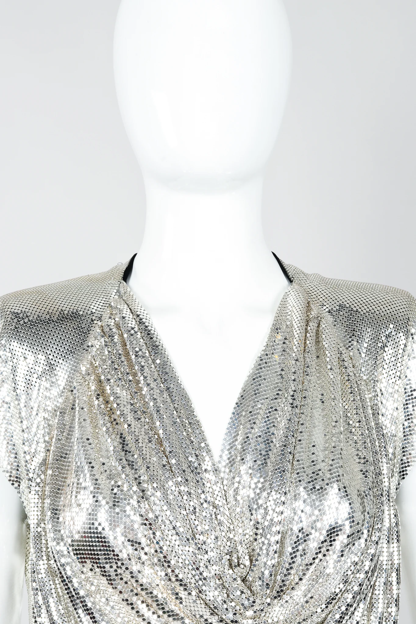 Metal Mesh Draped Cowl Dress - Image 2