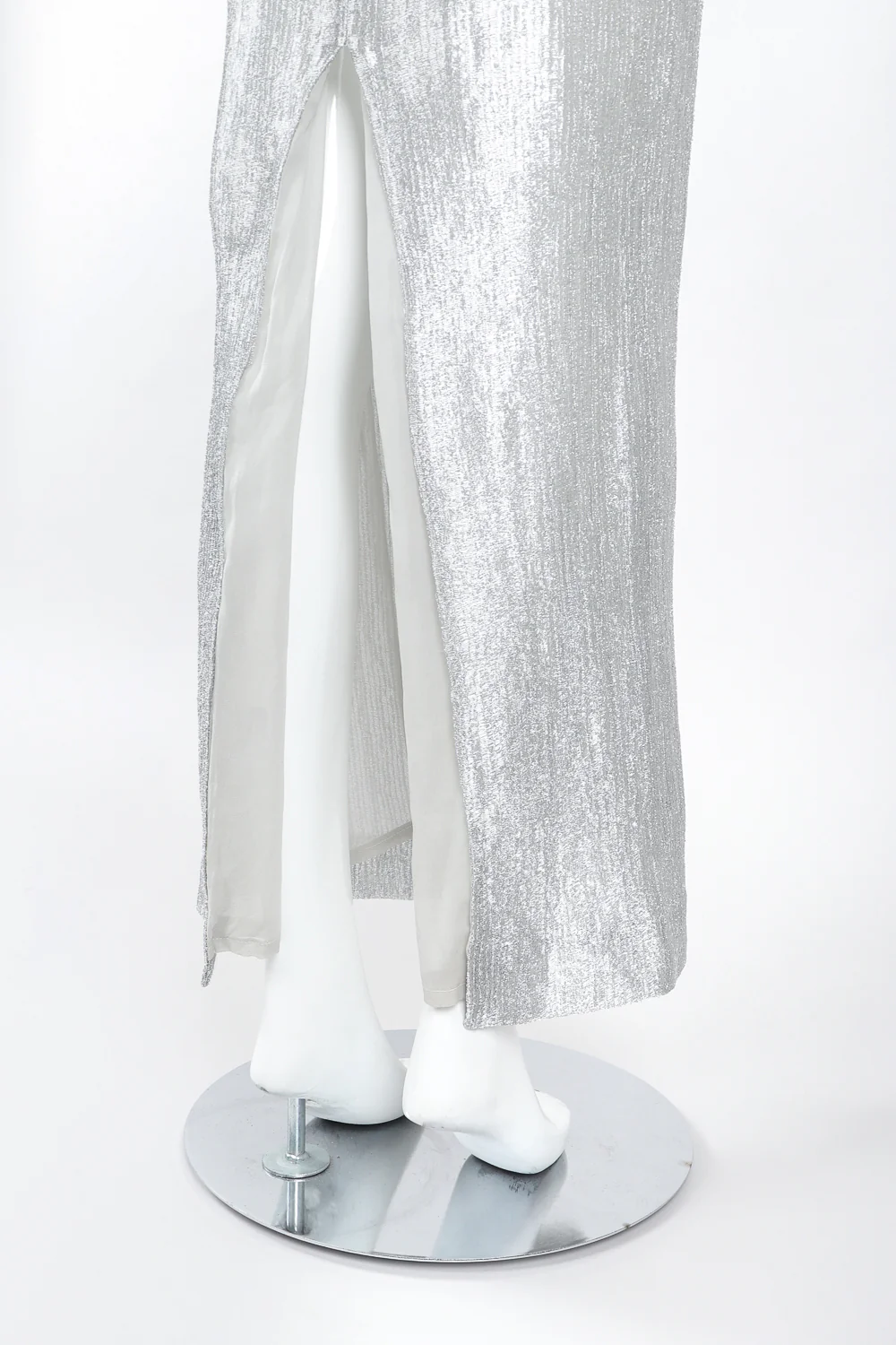 Metal Mesh Lamé Halter Gown - Image 5