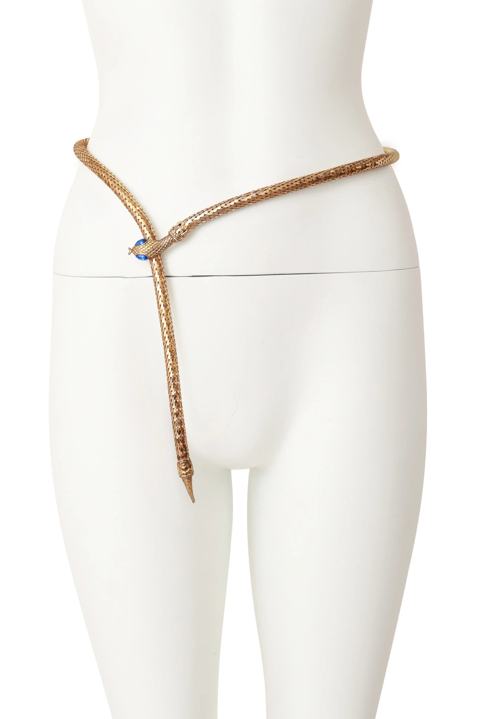 Metal Mesh Snake Lariat Belt Necklace - Image 3