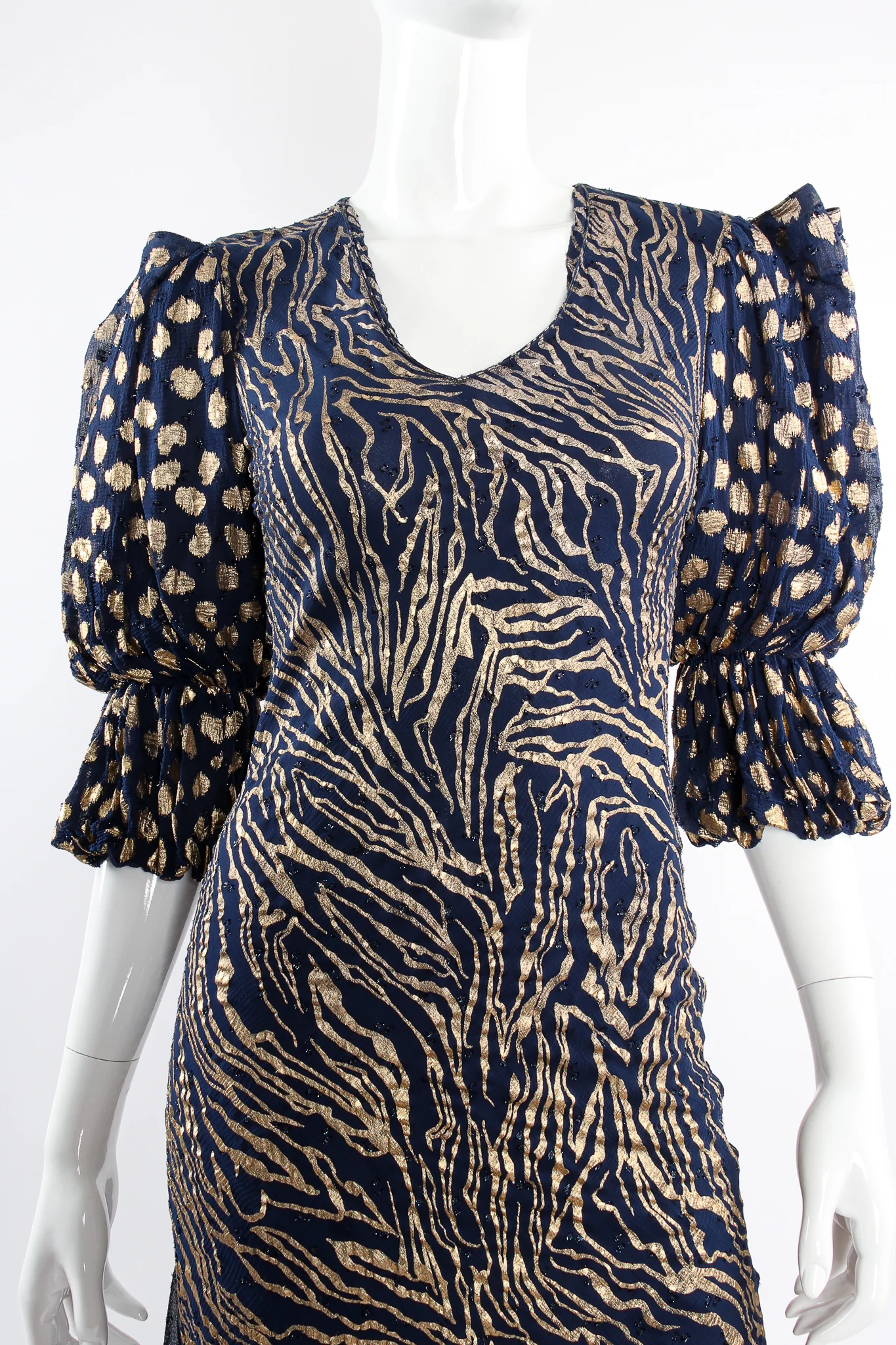 Metallic Animal Bias Dress - Image 6