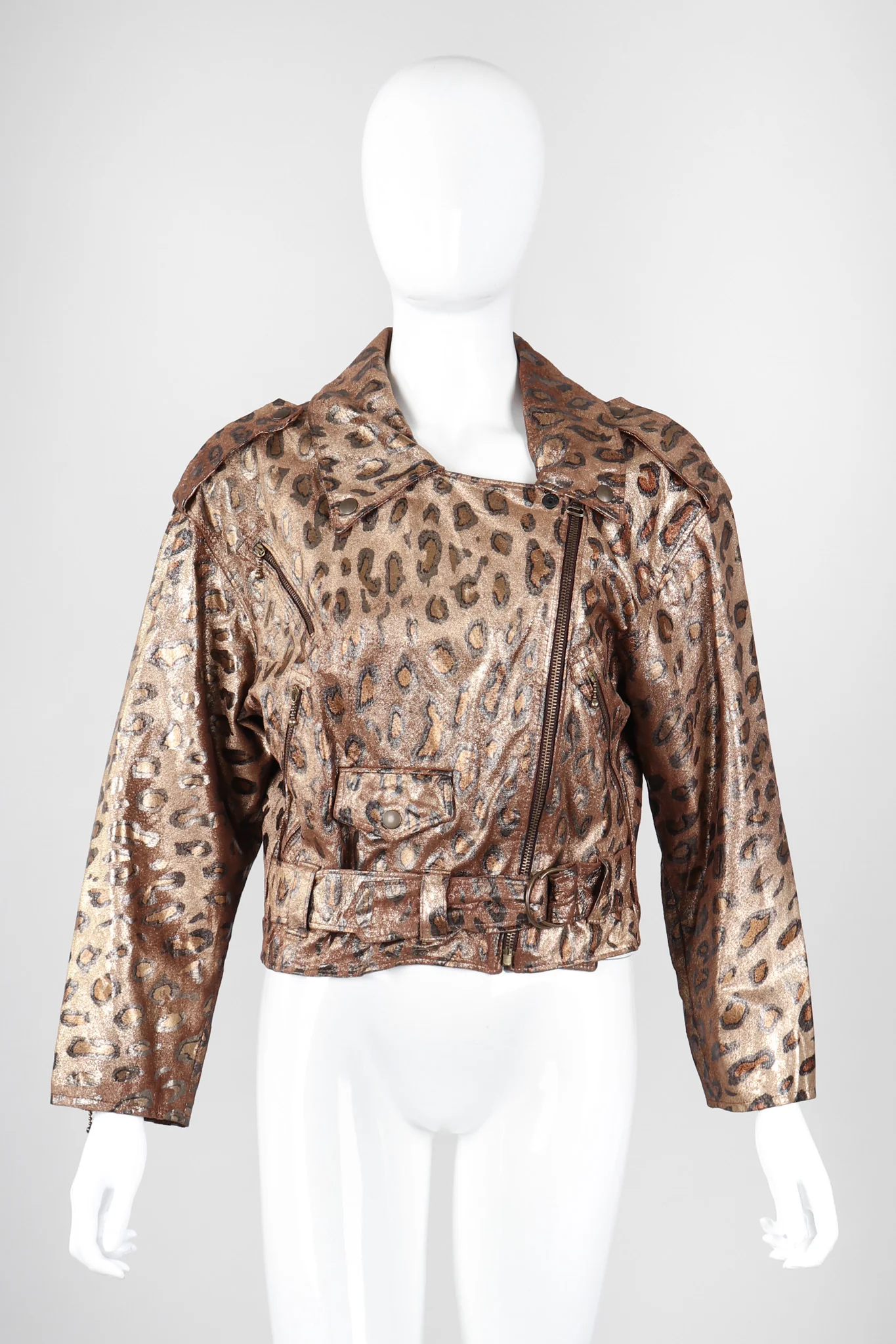 Metallic Animal Moto Jacket - Image 3