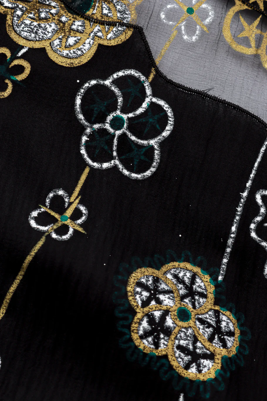 Metallic Beaded Floral Silk Shift Dress - Image 7