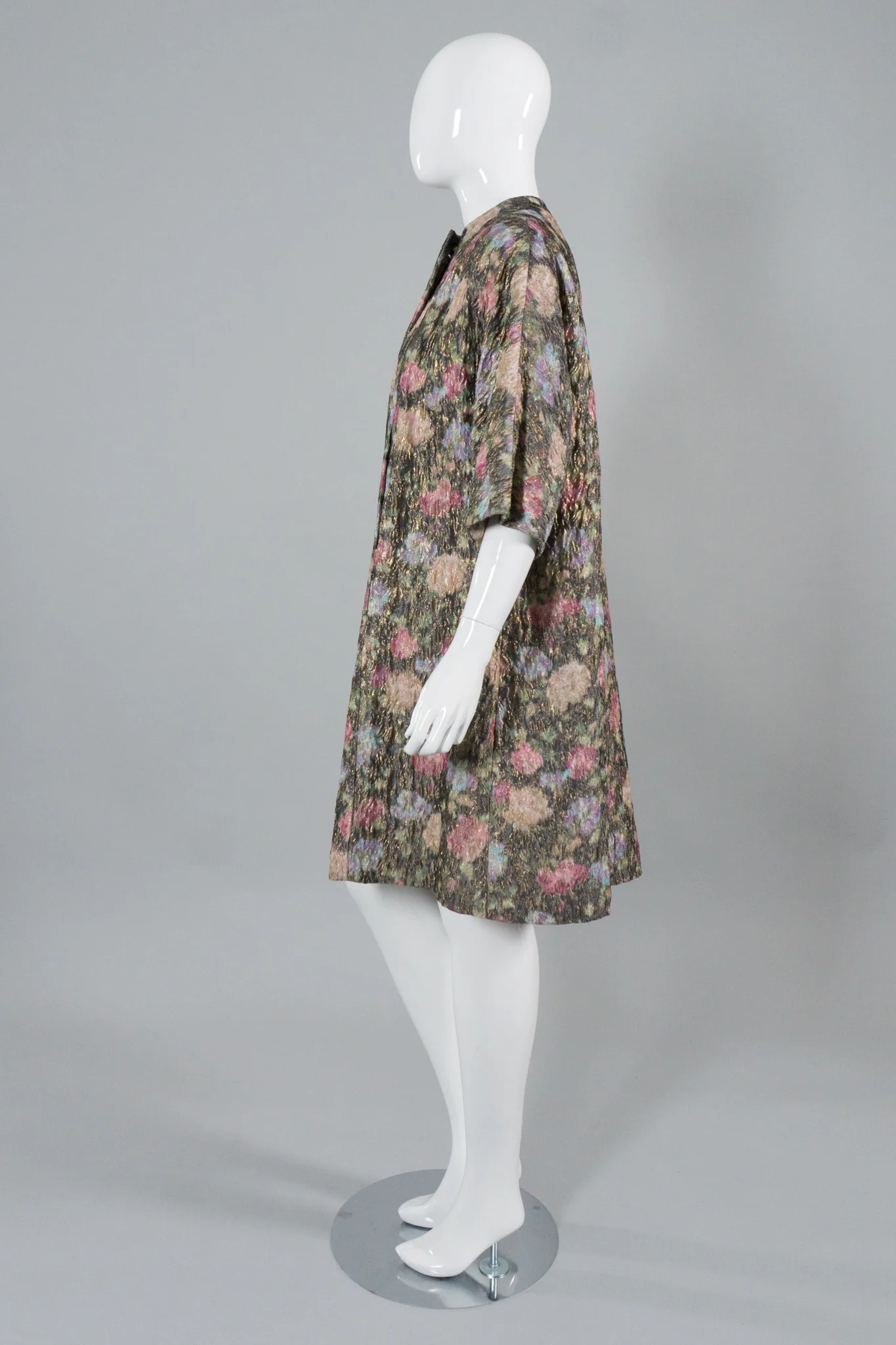 Metallic Brocade Floral Coat - Image 4