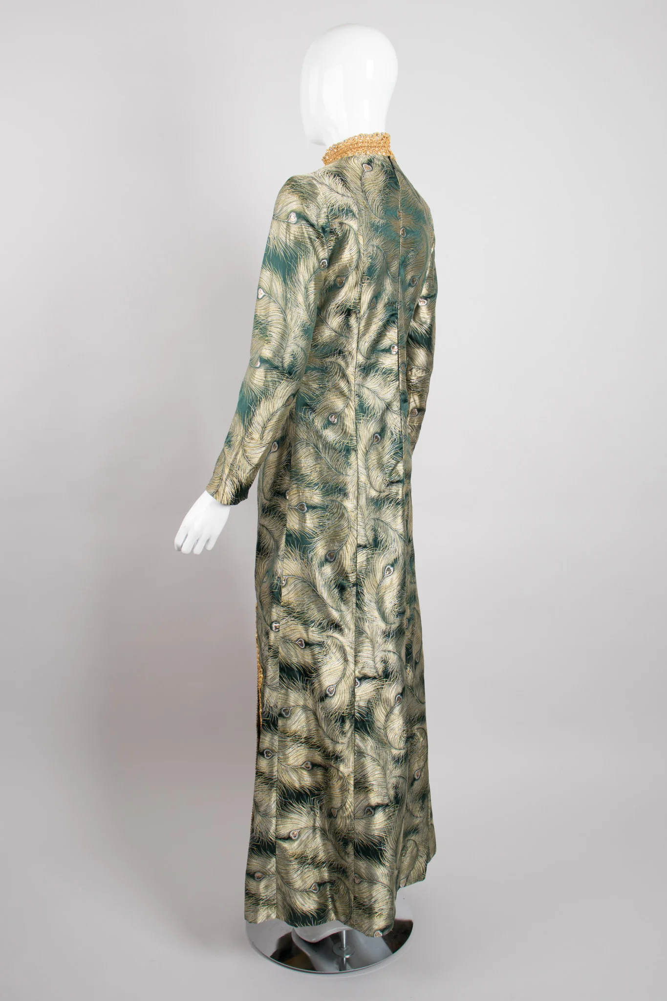 Metallic Brocade Peacock Dress - Image 5