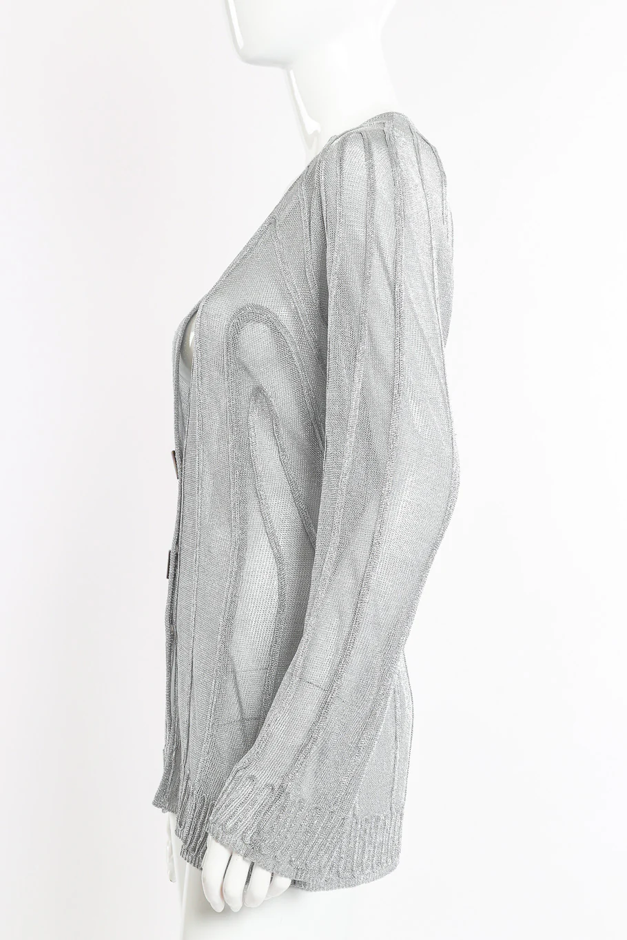 Metallic Cable Knit Cardigan - Image 2