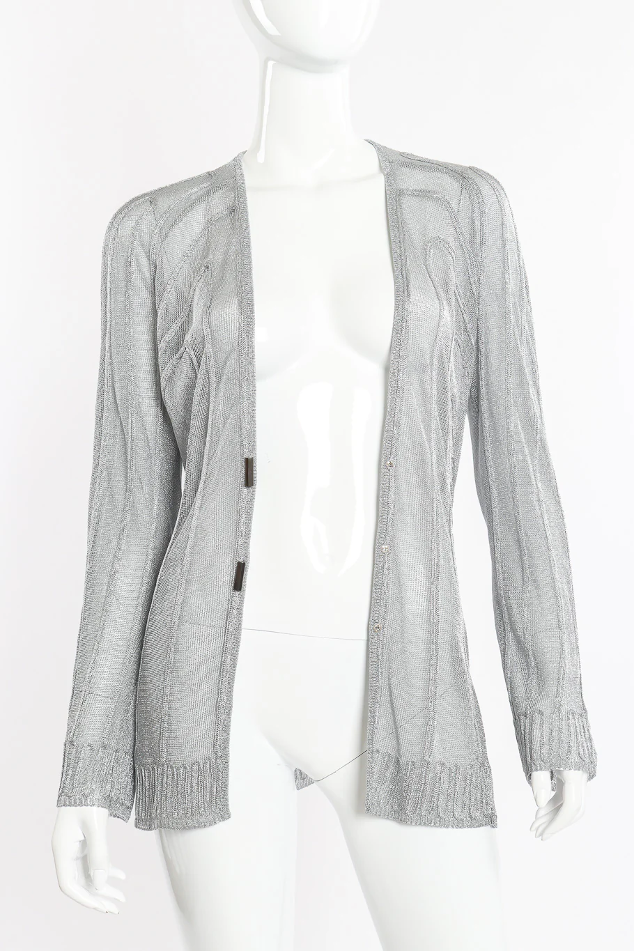 Metallic Cable Knit Cardigan - Image 4