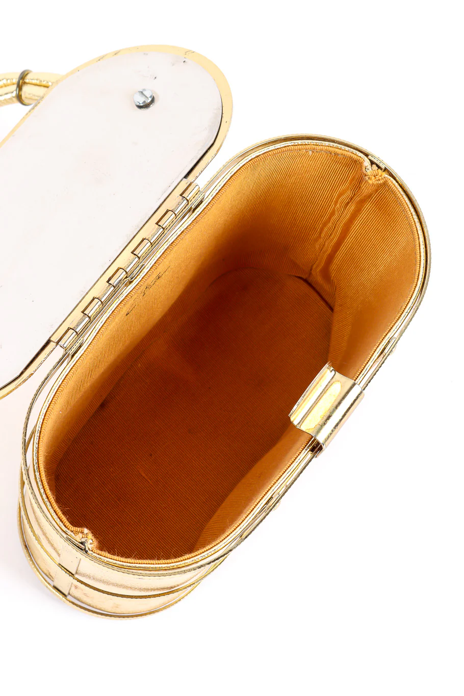 Metallic Caged Oval Box Bag - Image 15