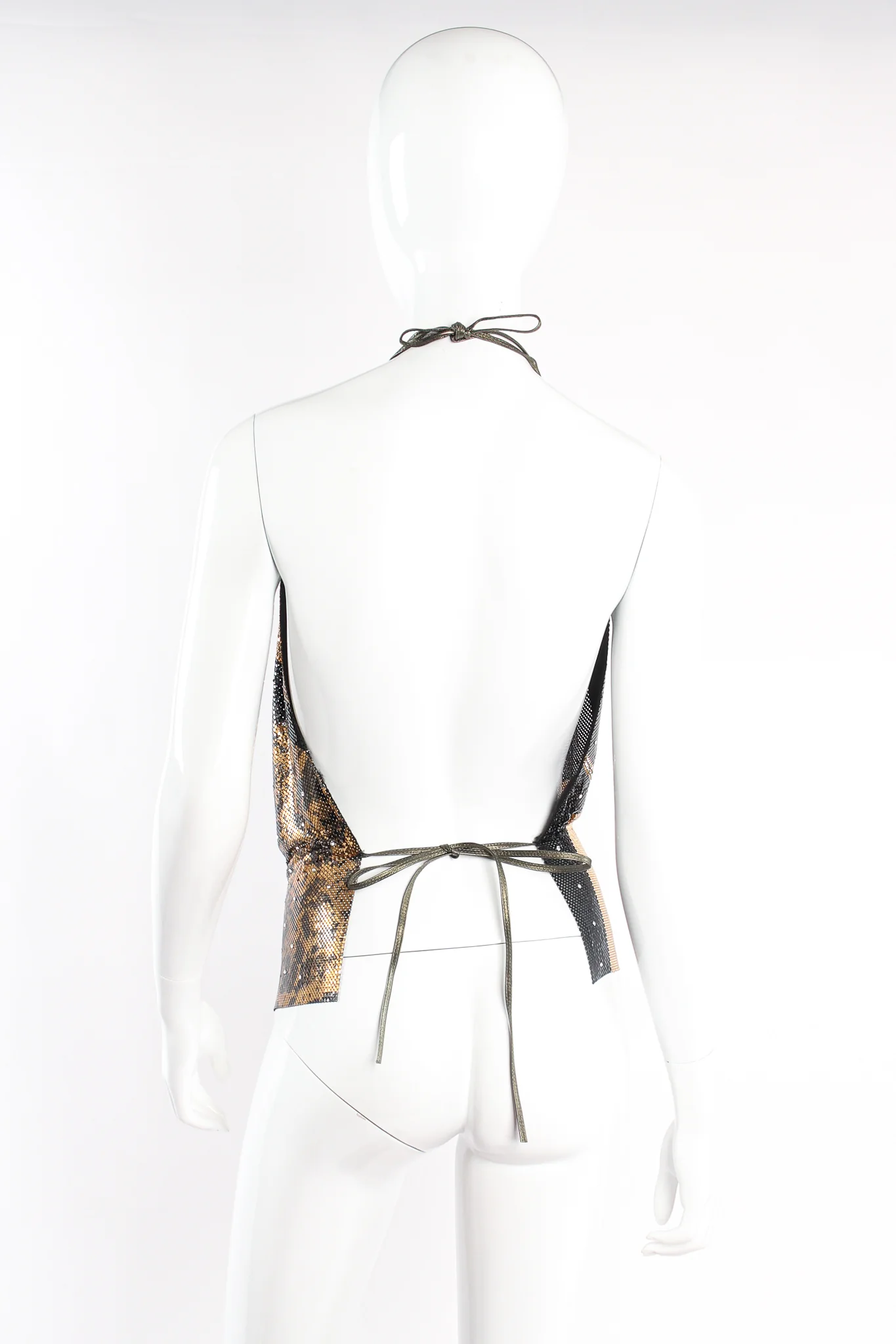 Metallic Square Metal Mesh Collage Halter - Image 4