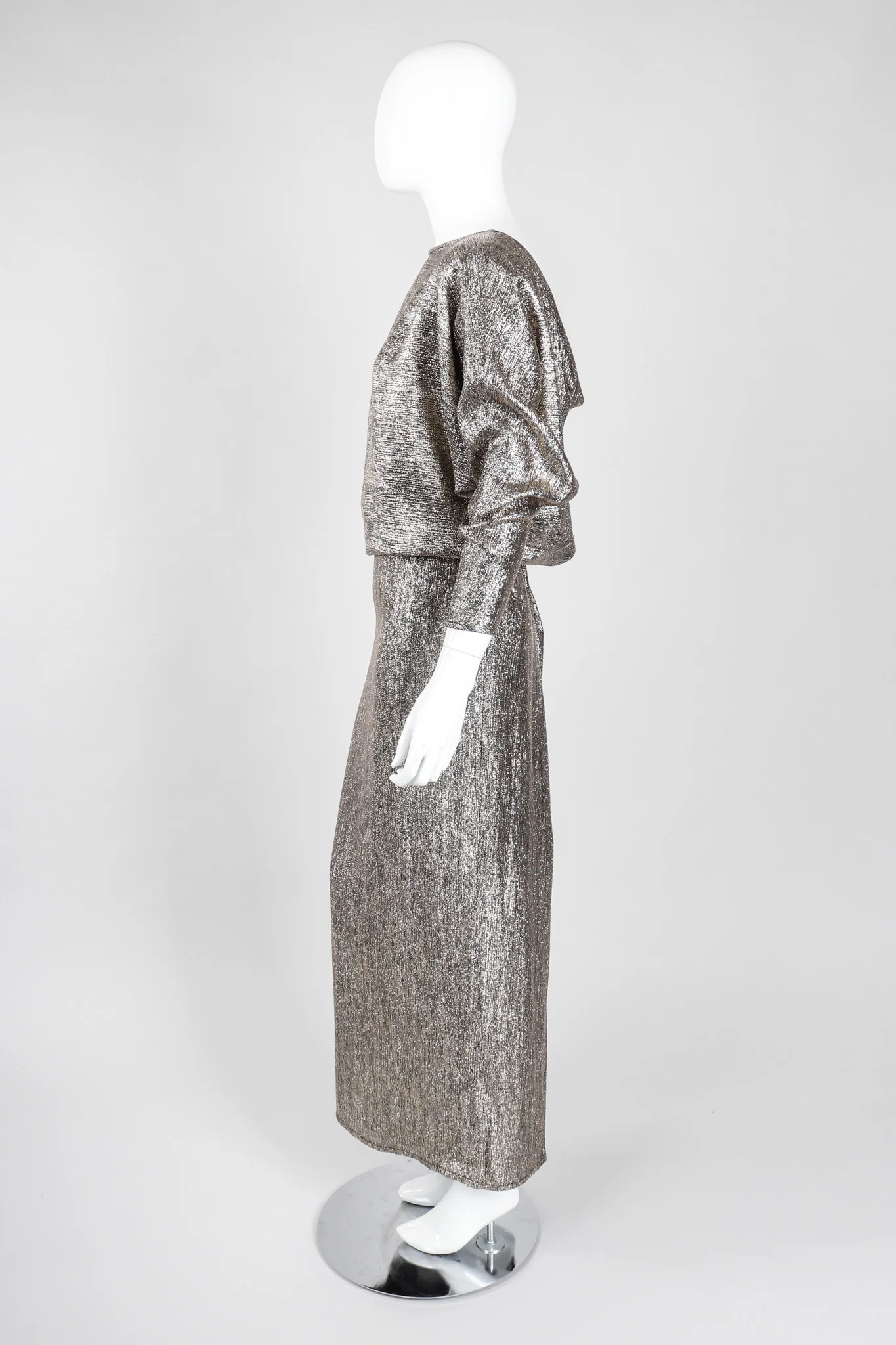 Metallic Cowl Back Dress - Image 5
