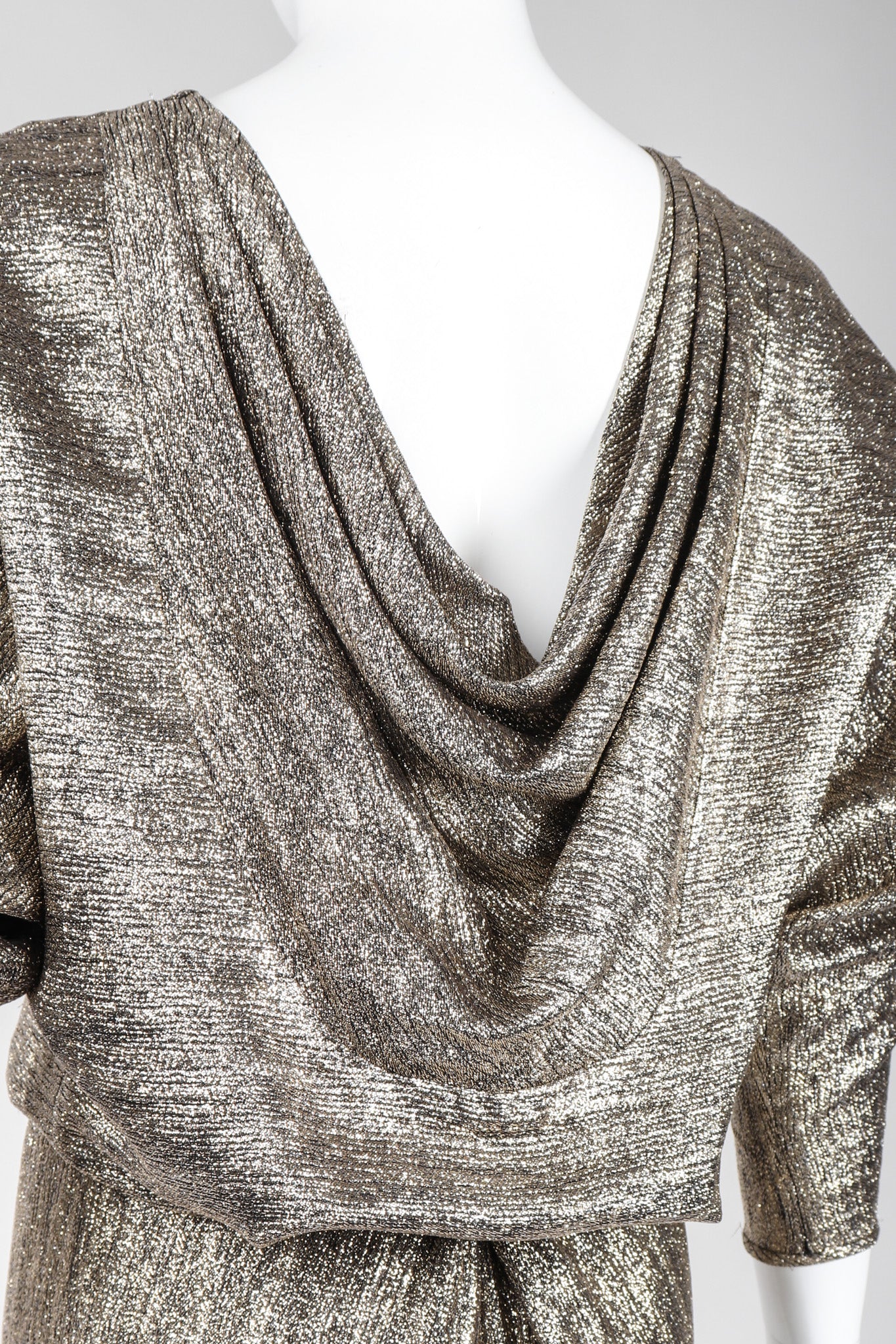 Metallic Cowl Back Dress - Image 8