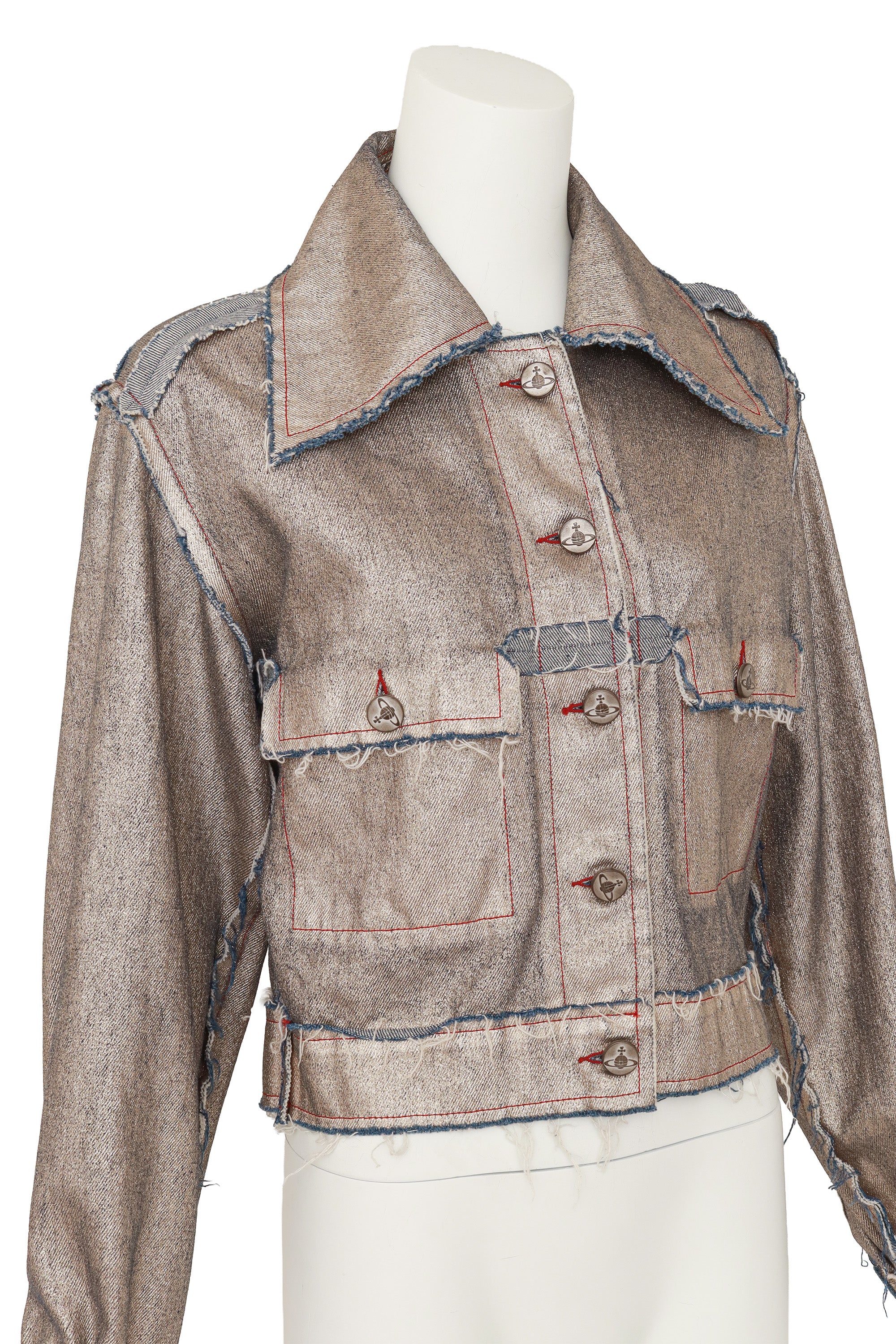 1993 S/S Metallic Denim Jacket - Image 4