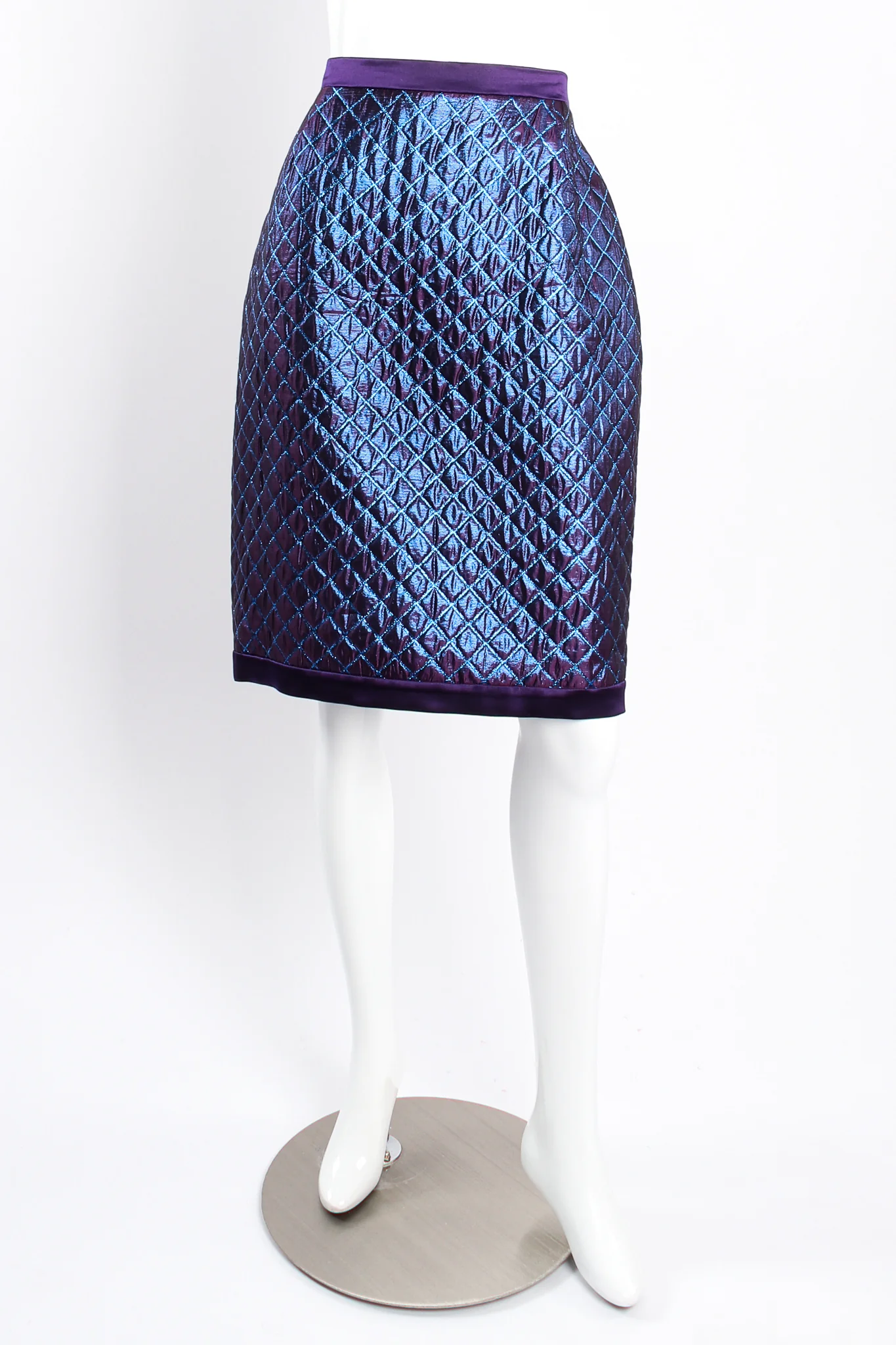 Metallic Diamond Brocade Jacket & Skirt Set - Image 13
