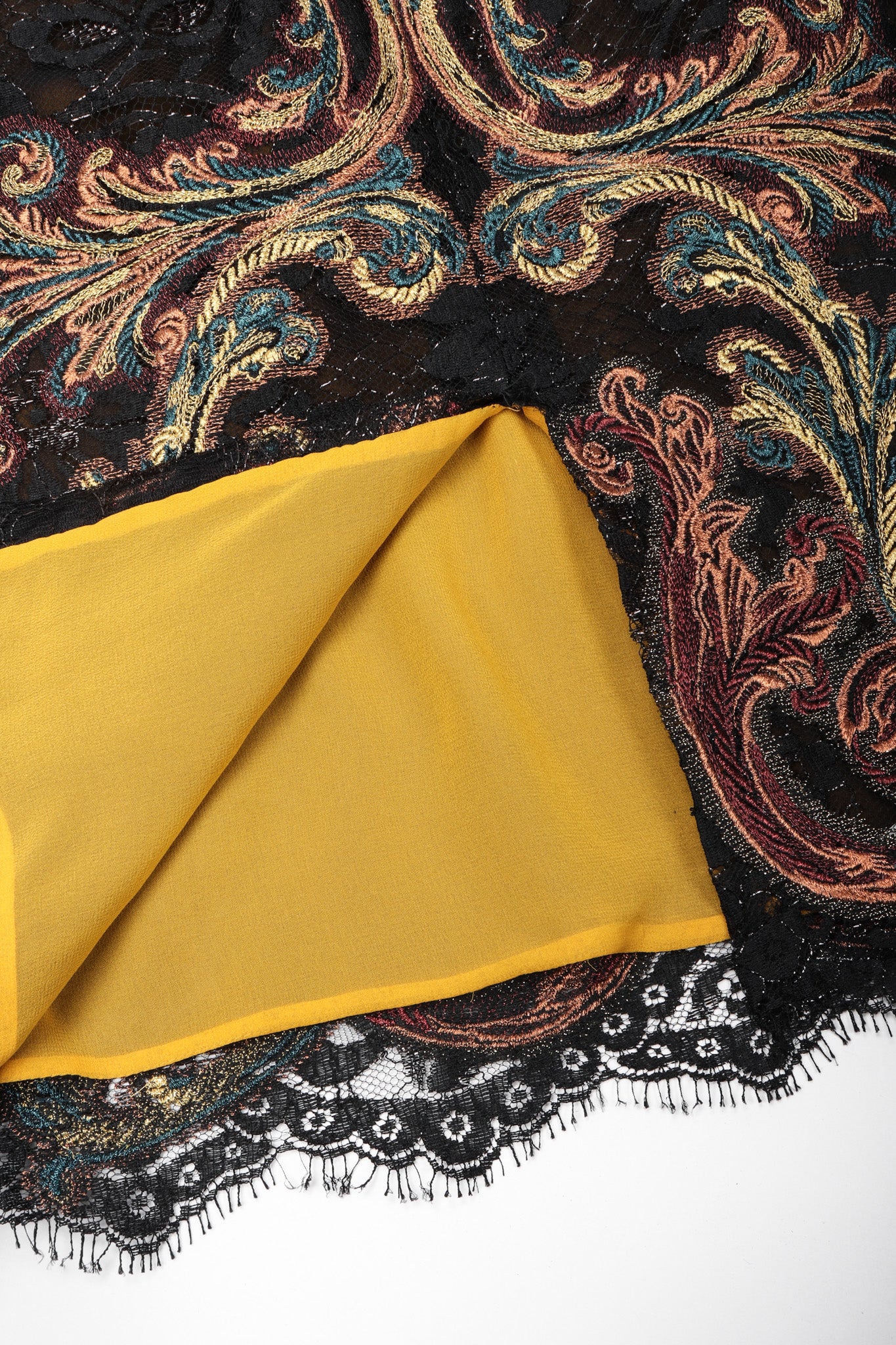 Metallic Embroidered Lace Skirt - Image 11