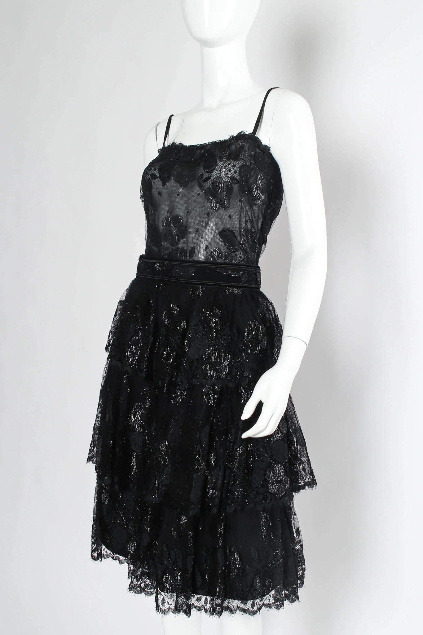 Metallic Floral Lace Top & Skirt Set - Image 2