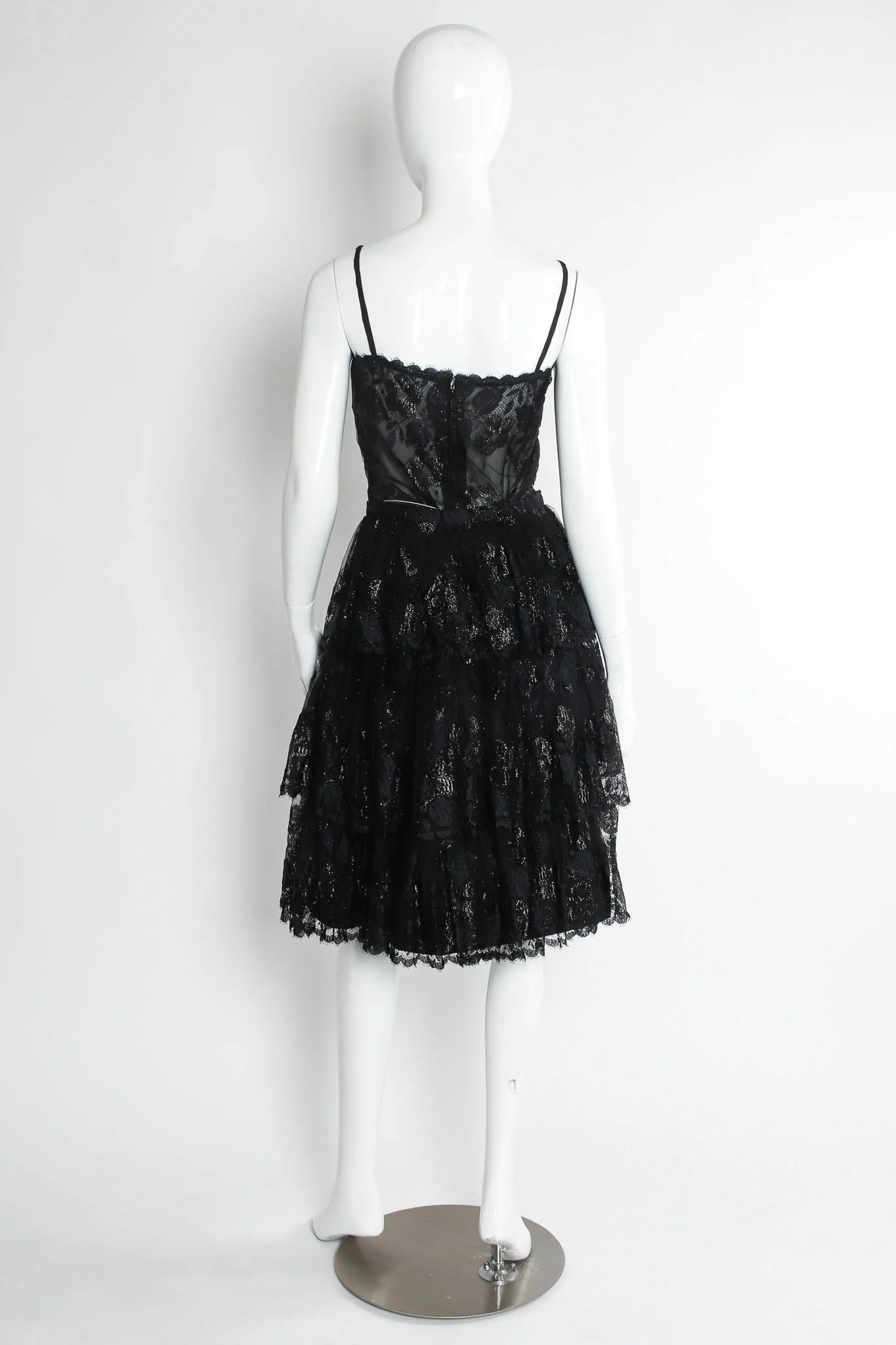 Metallic Floral Lace Top & Skirt Set - Image 3