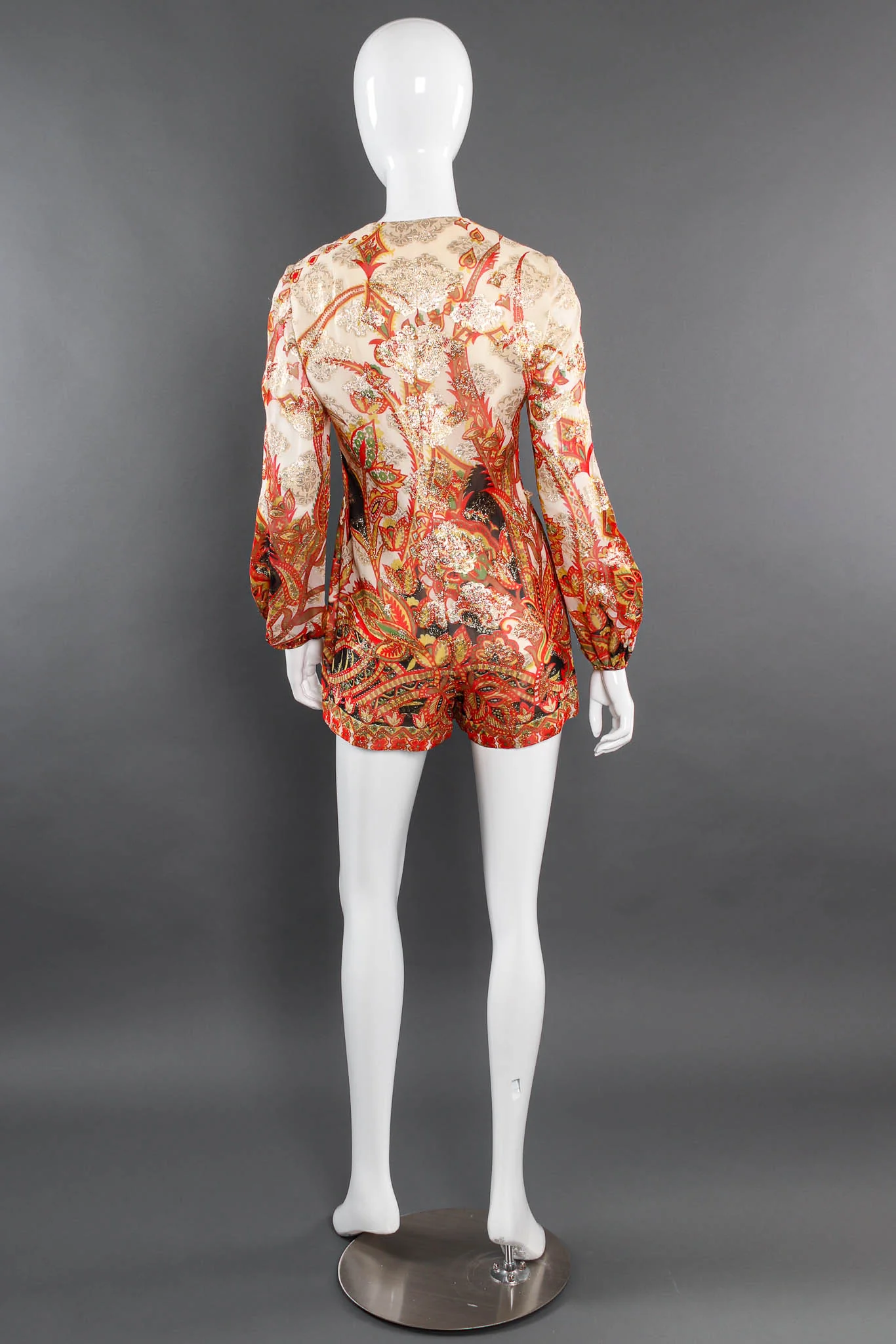 Metallic Floral Romper & Skirt Set - Image 10