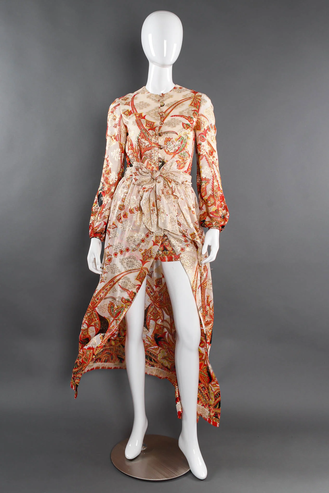 Metallic Floral Romper & Skirt Set - Image 2
