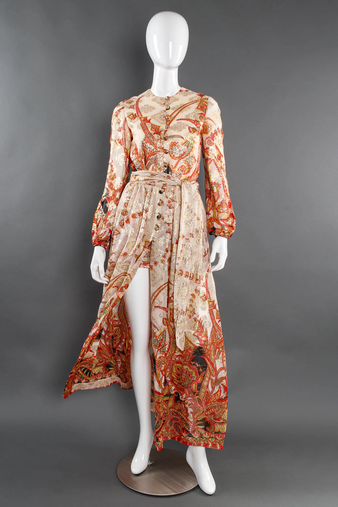 Metallic Floral Romper & Skirt Set - Image 5