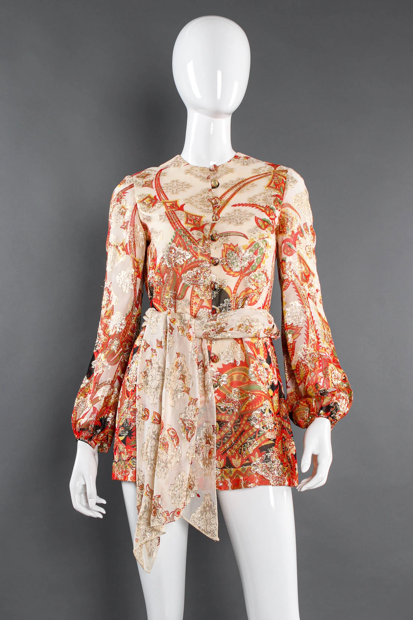 Metallic Floral Romper & Skirt Set - Image 7