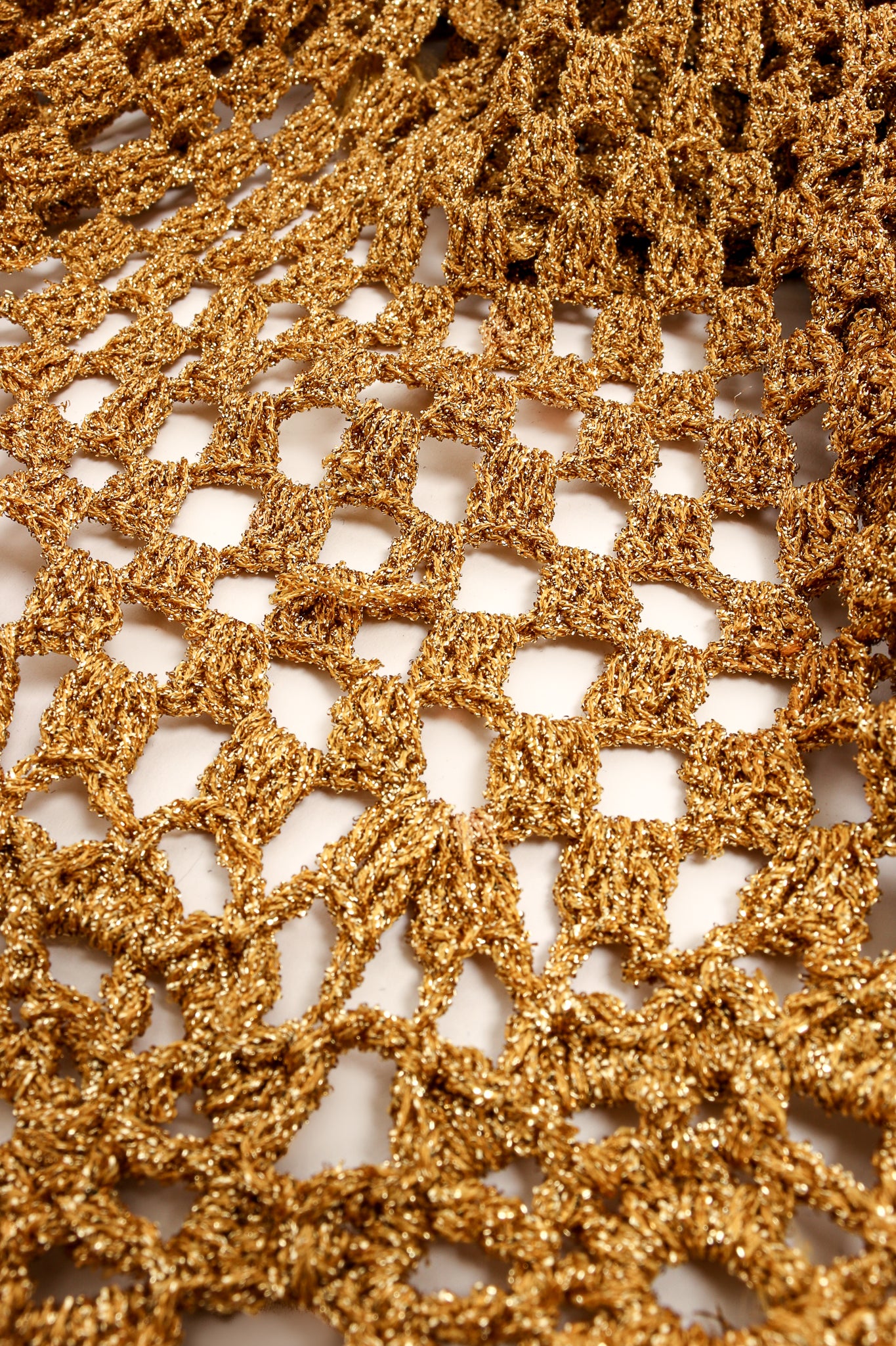 Metallic Gold Crochet Net Dress - Image 8