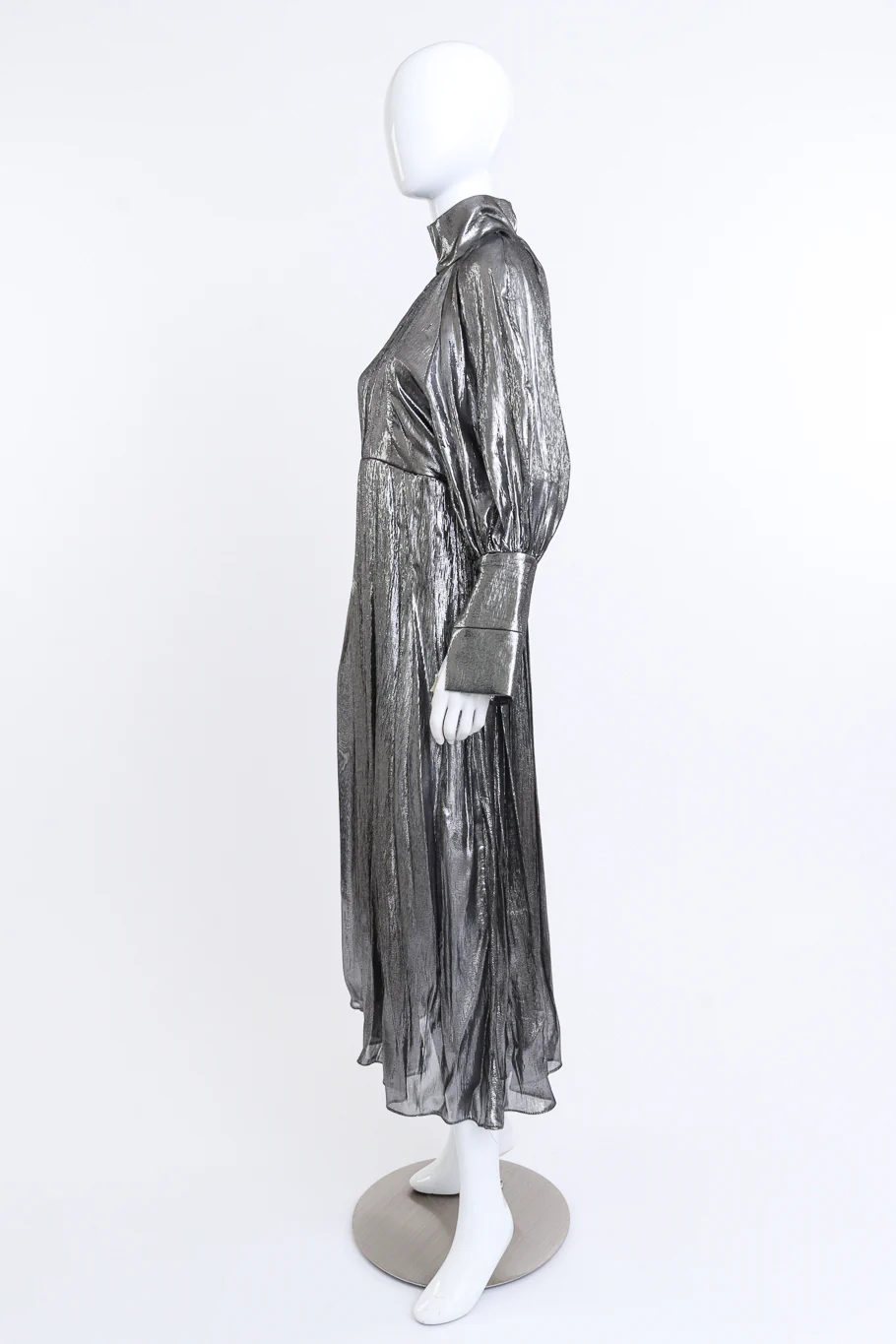 Metallic High Collar Dress - Image 2