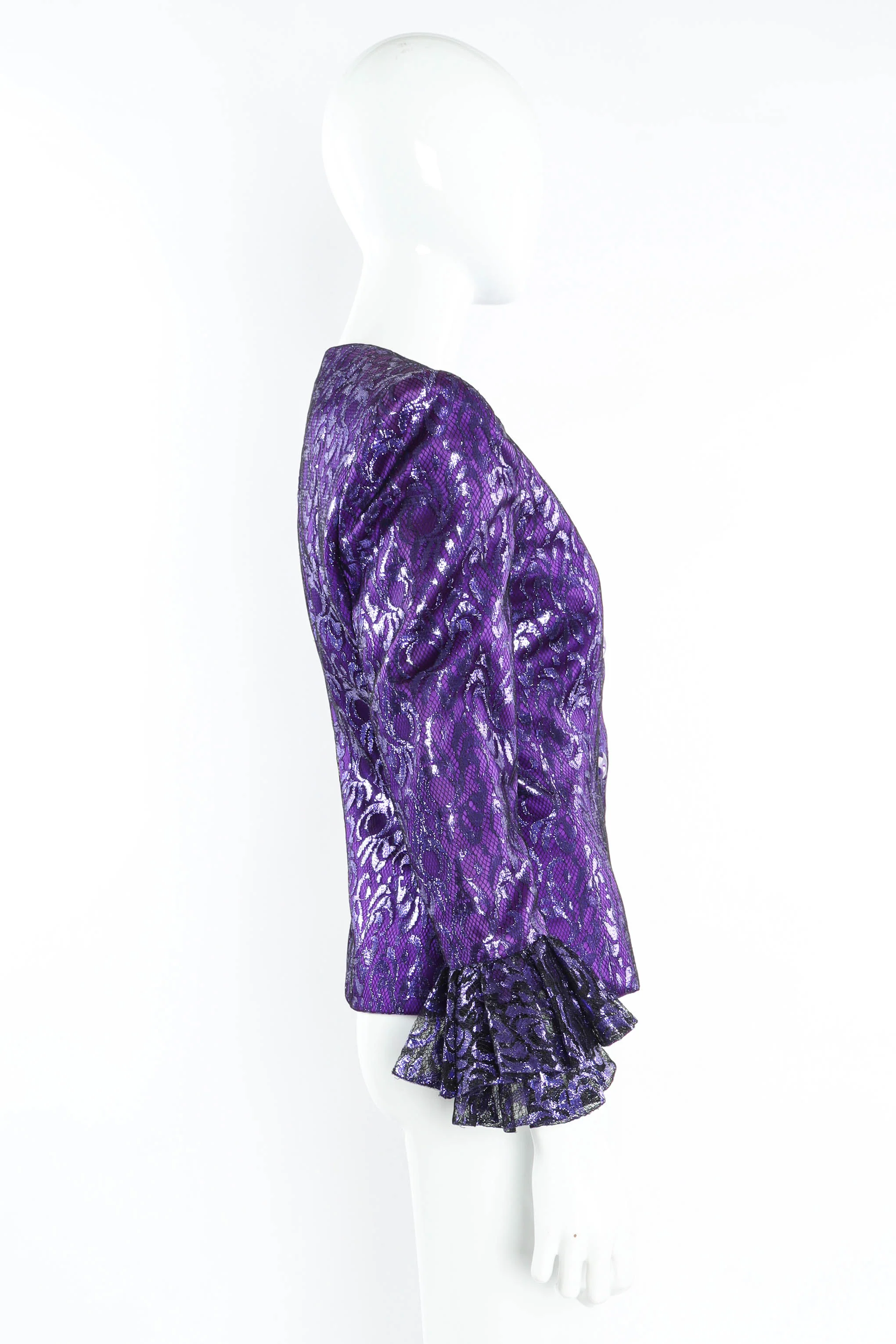 1980s Metallic Lace Fleur Jacket - Image 3